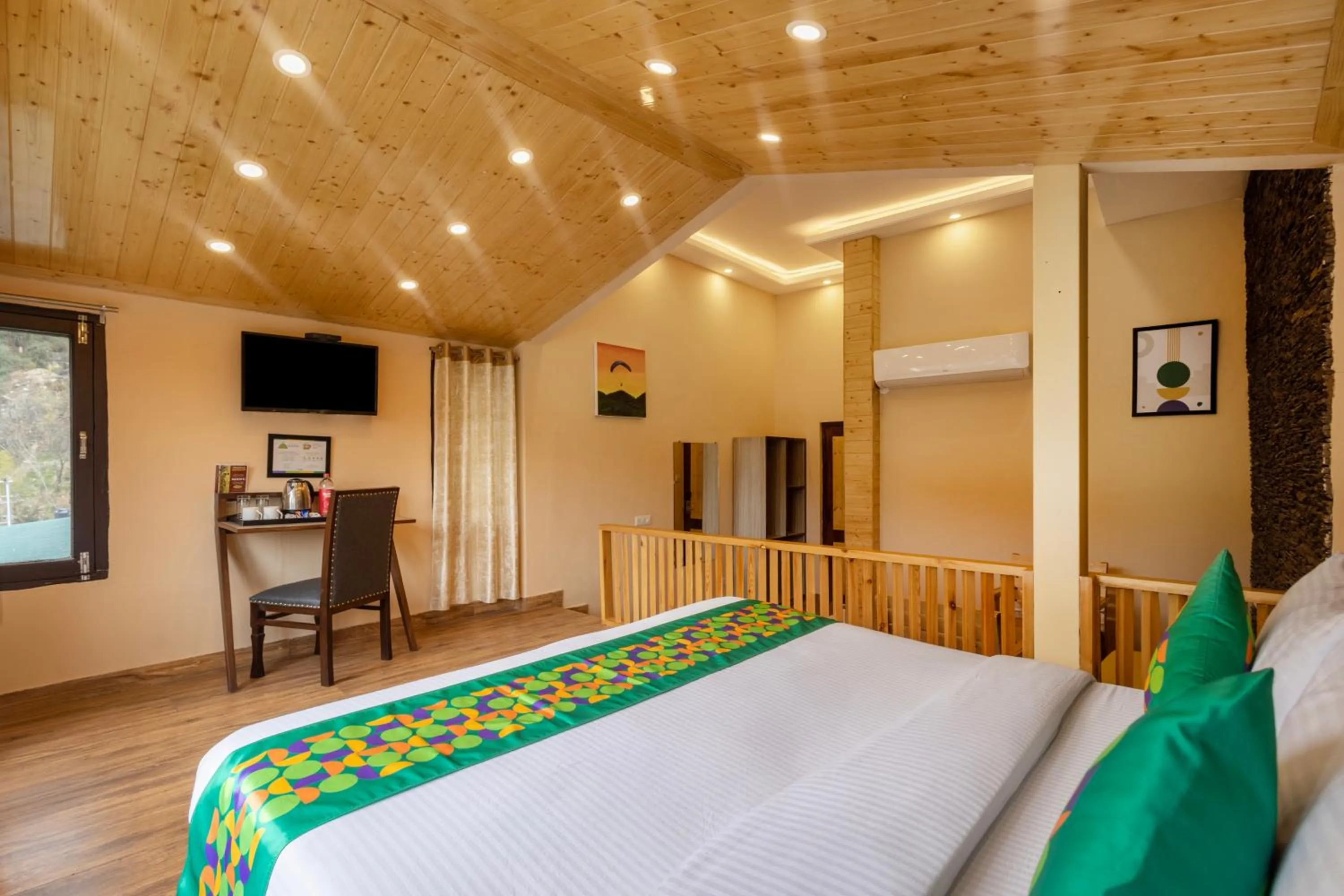 Bedroom, Bed in Treebo Lords Garden Glory With Centralised Heating