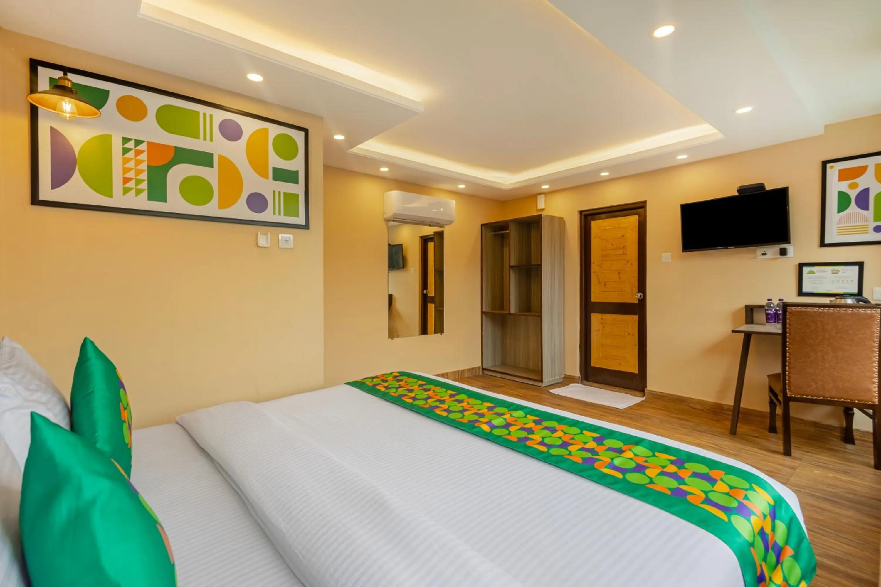 Bedroom, Bed in Treebo Lords Garden Glory With Centralised Heating