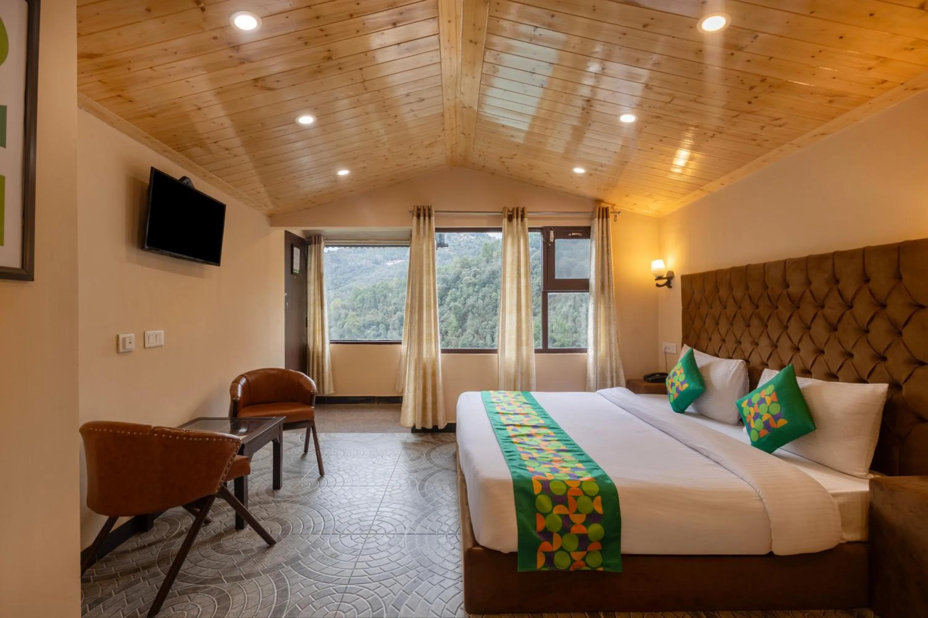 Bedroom, Bed in Treebo Lords Garden Glory With Centralised Heating