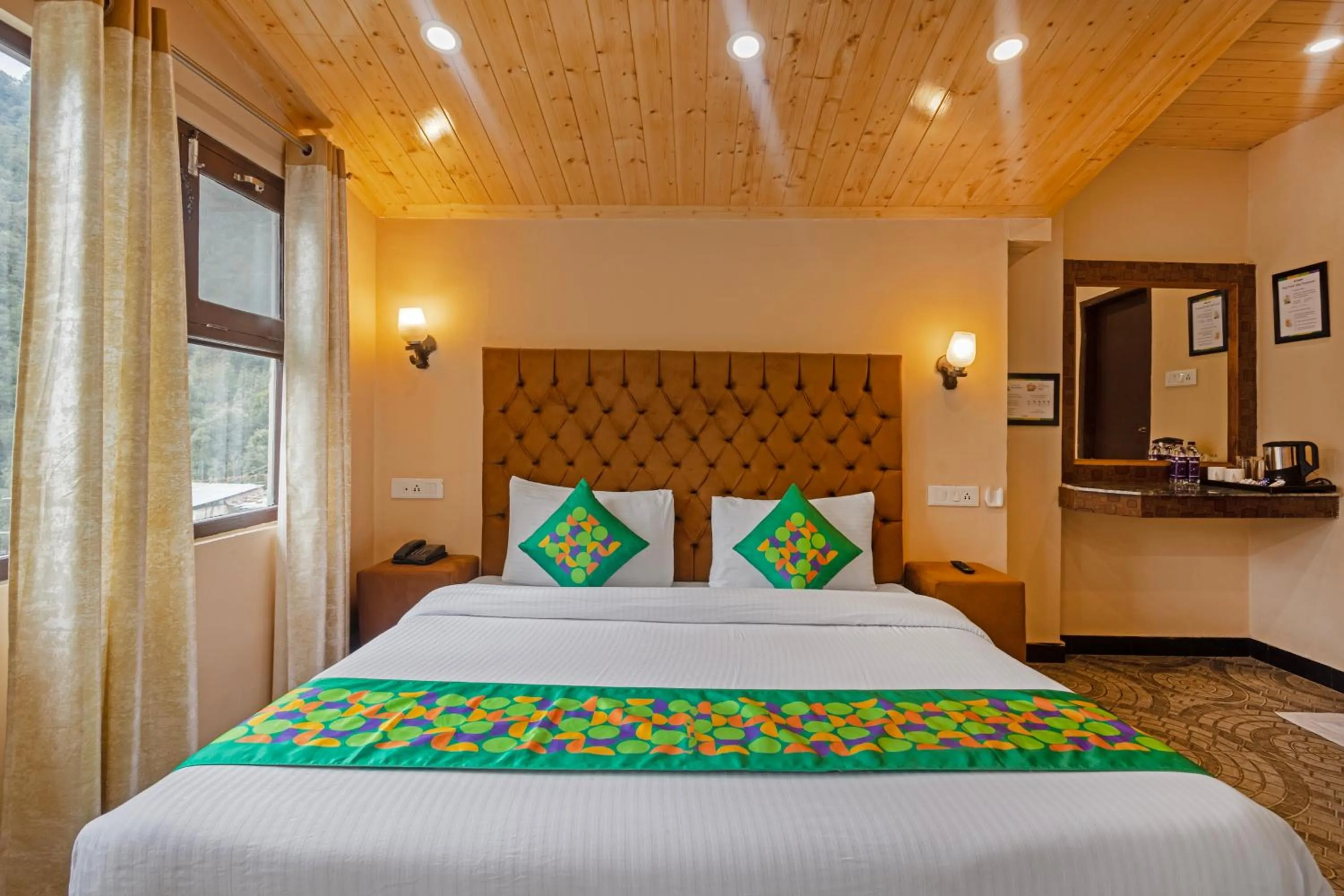 Bedroom, Bed in Treebo Lords Garden Glory With Centralised Heating