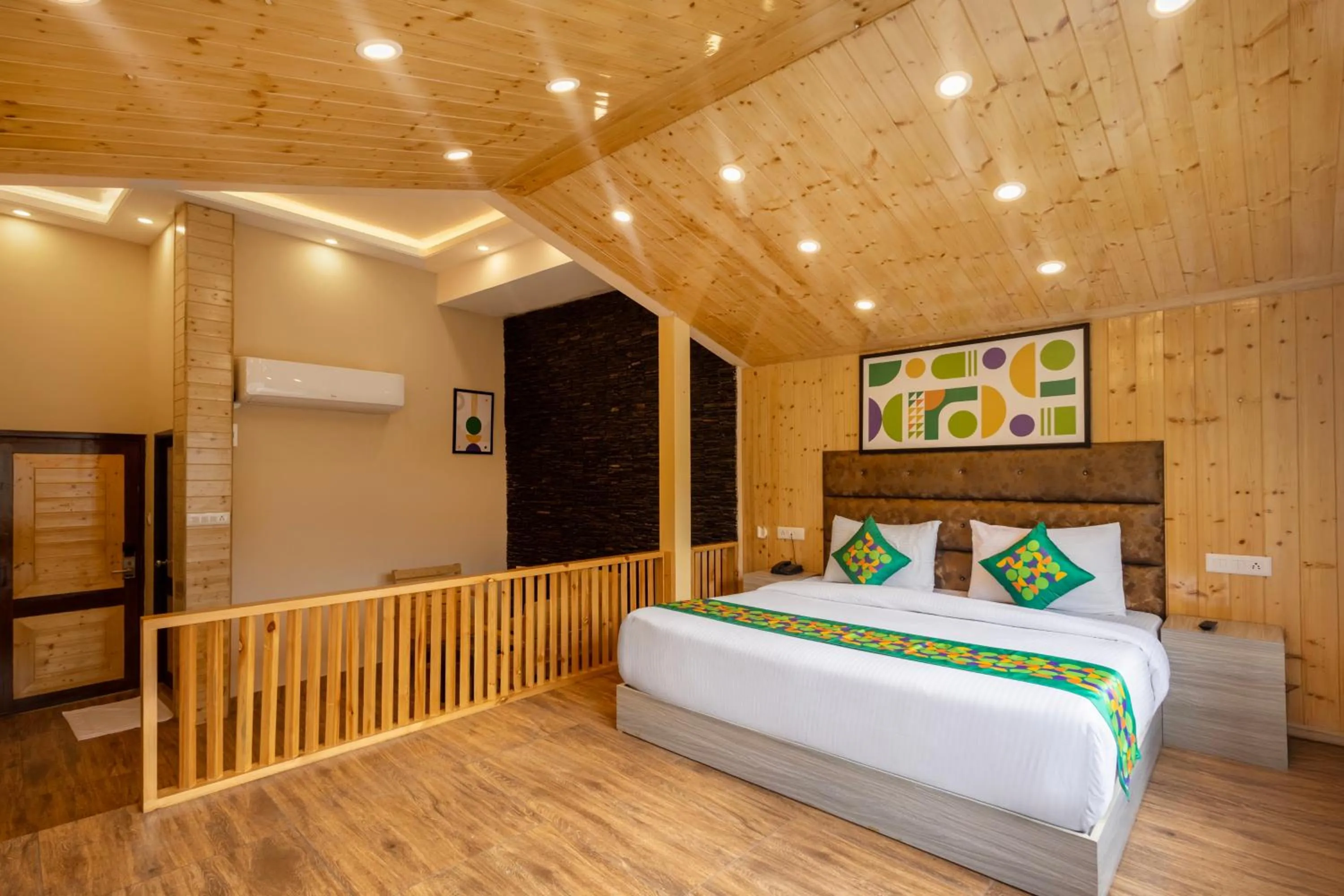 Bedroom, Bed in Treebo Lords Garden Glory With Centralised Heating