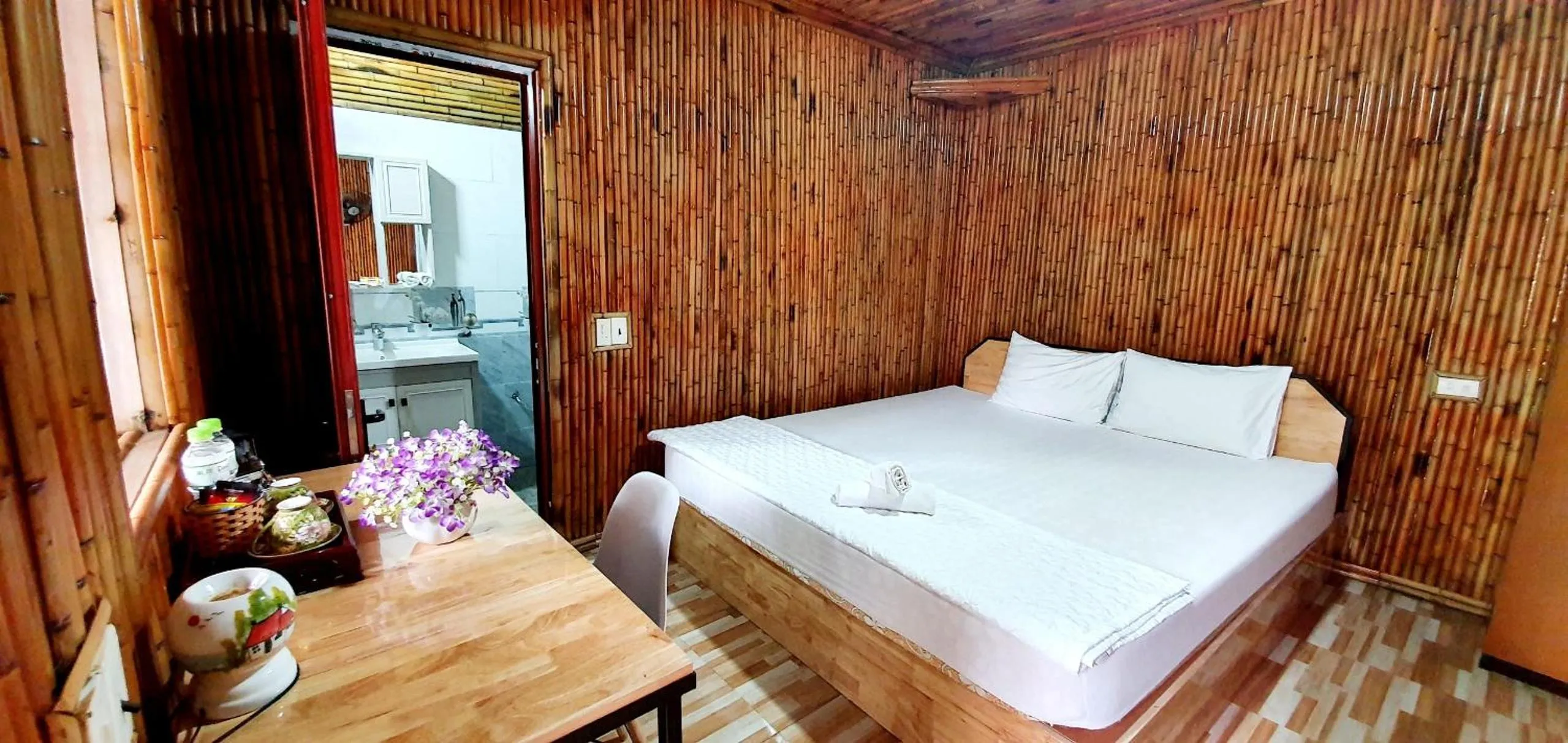 Bed in Quoc Khanh Bamboo Homestay