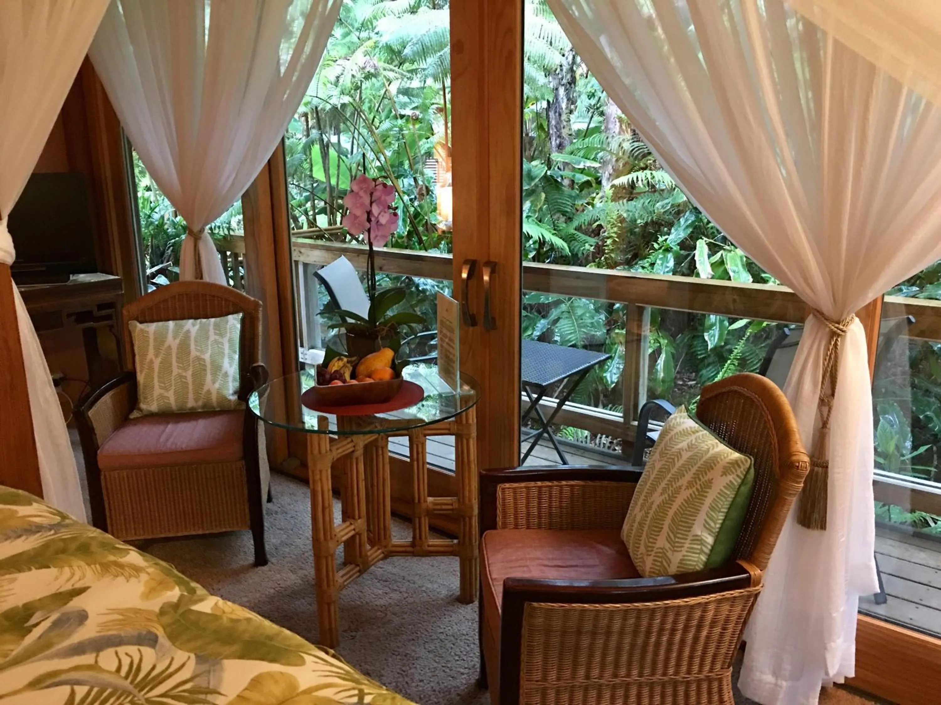 Seating area in At the Craters Edge