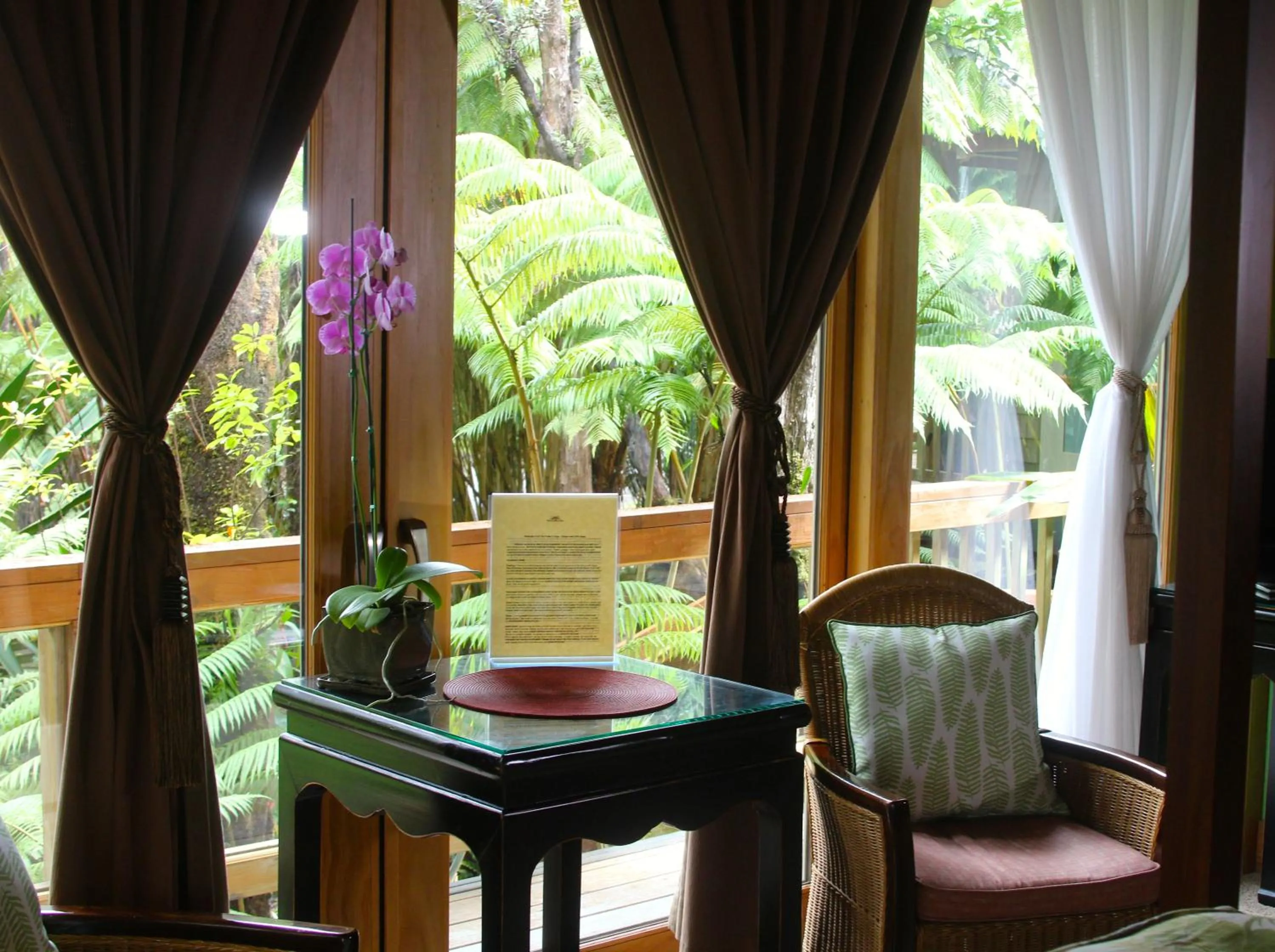 Seating area in At the Craters Edge