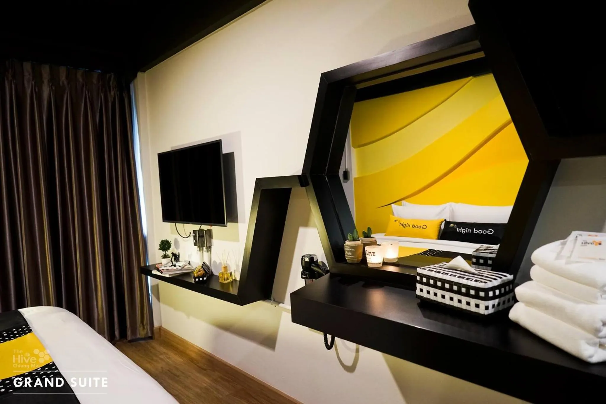 Bed in The Hive Chiang Mai Hotel