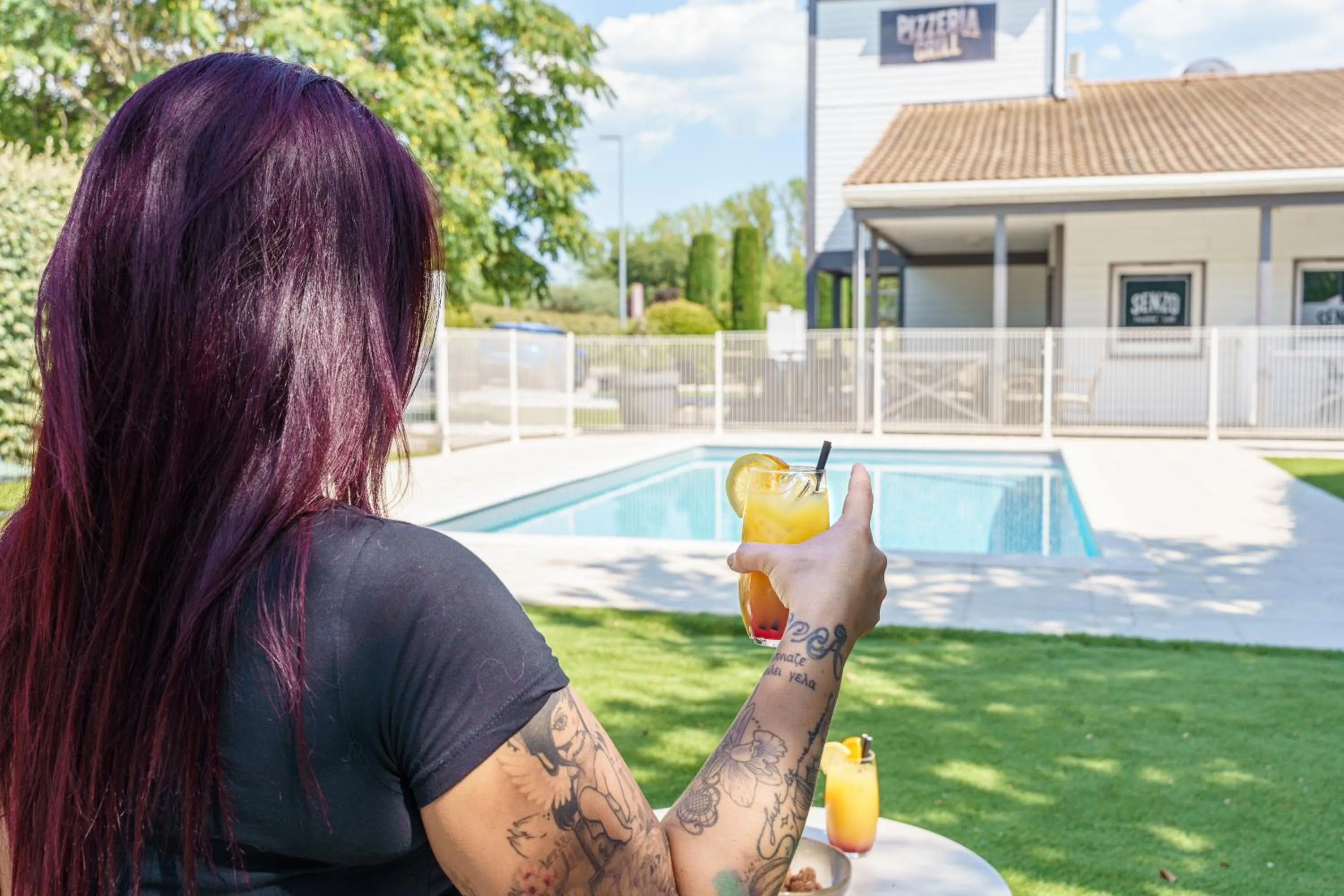 Swimming pool in Brit Hotel Confort Manosque Cadarache