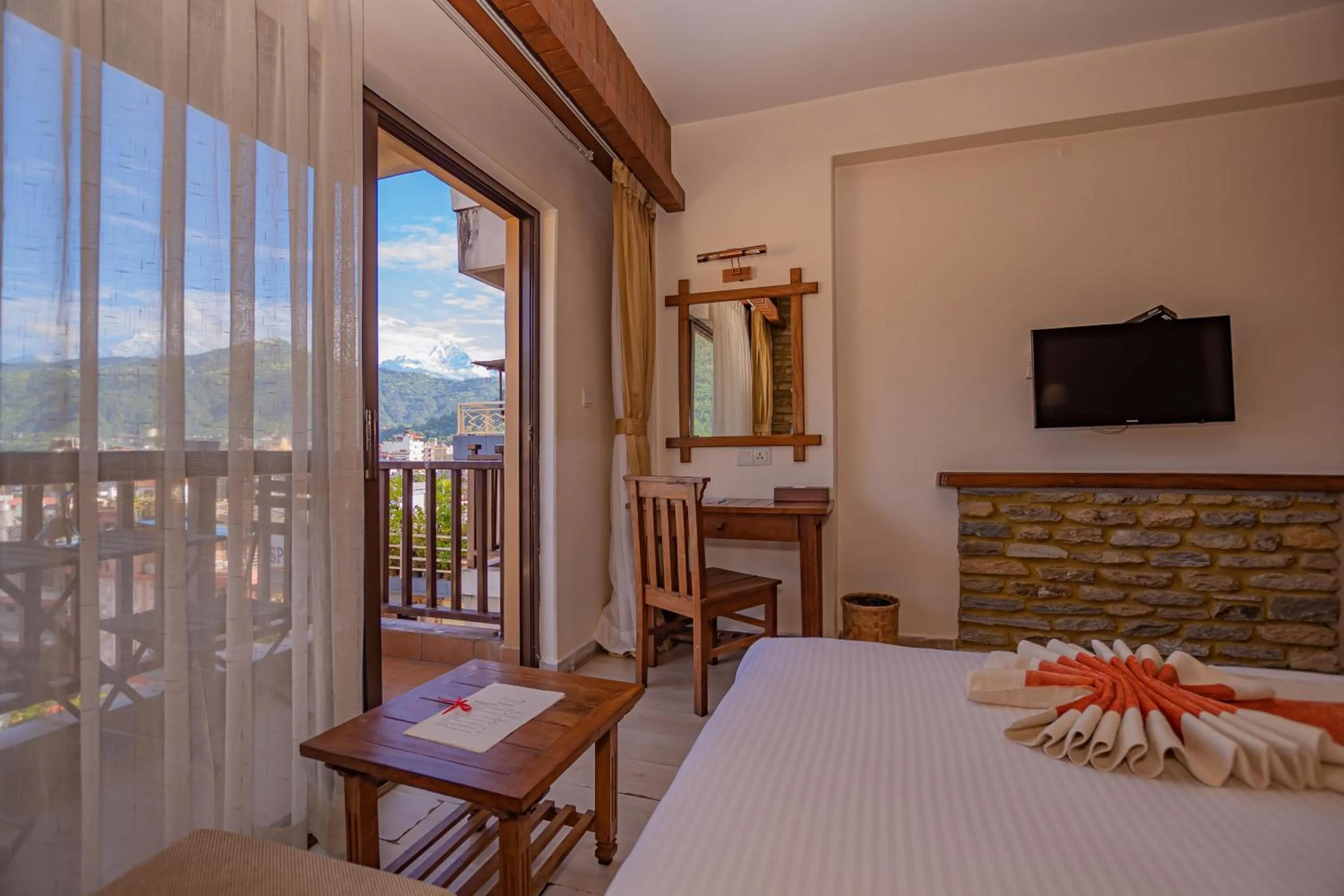 View (from property/room), Bed in Pokhara Batika