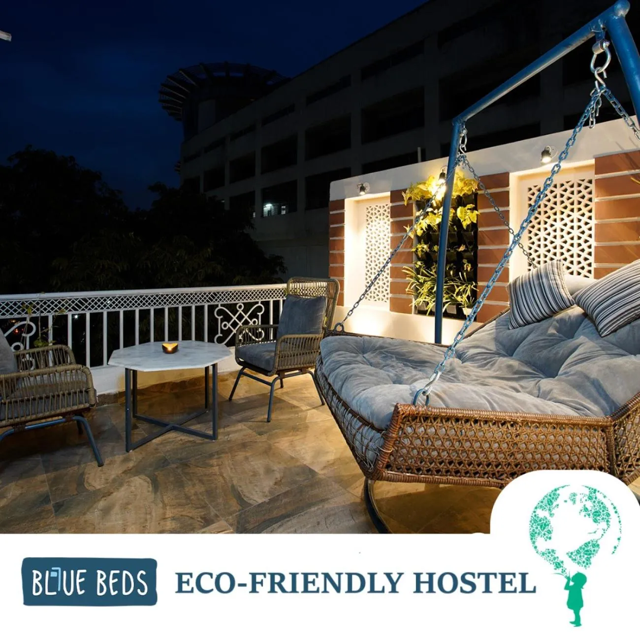 Night in Blue Beds Hostel