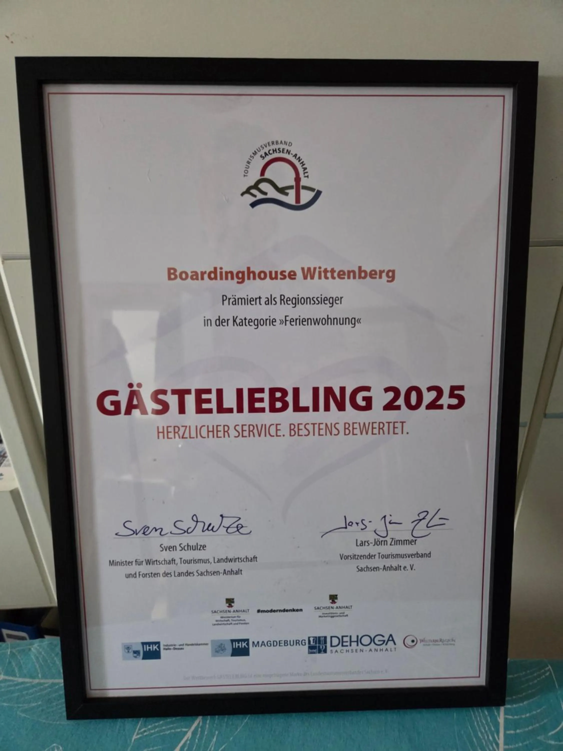 Logo/Certificate/Sign in Boardinghouse Wittenberg