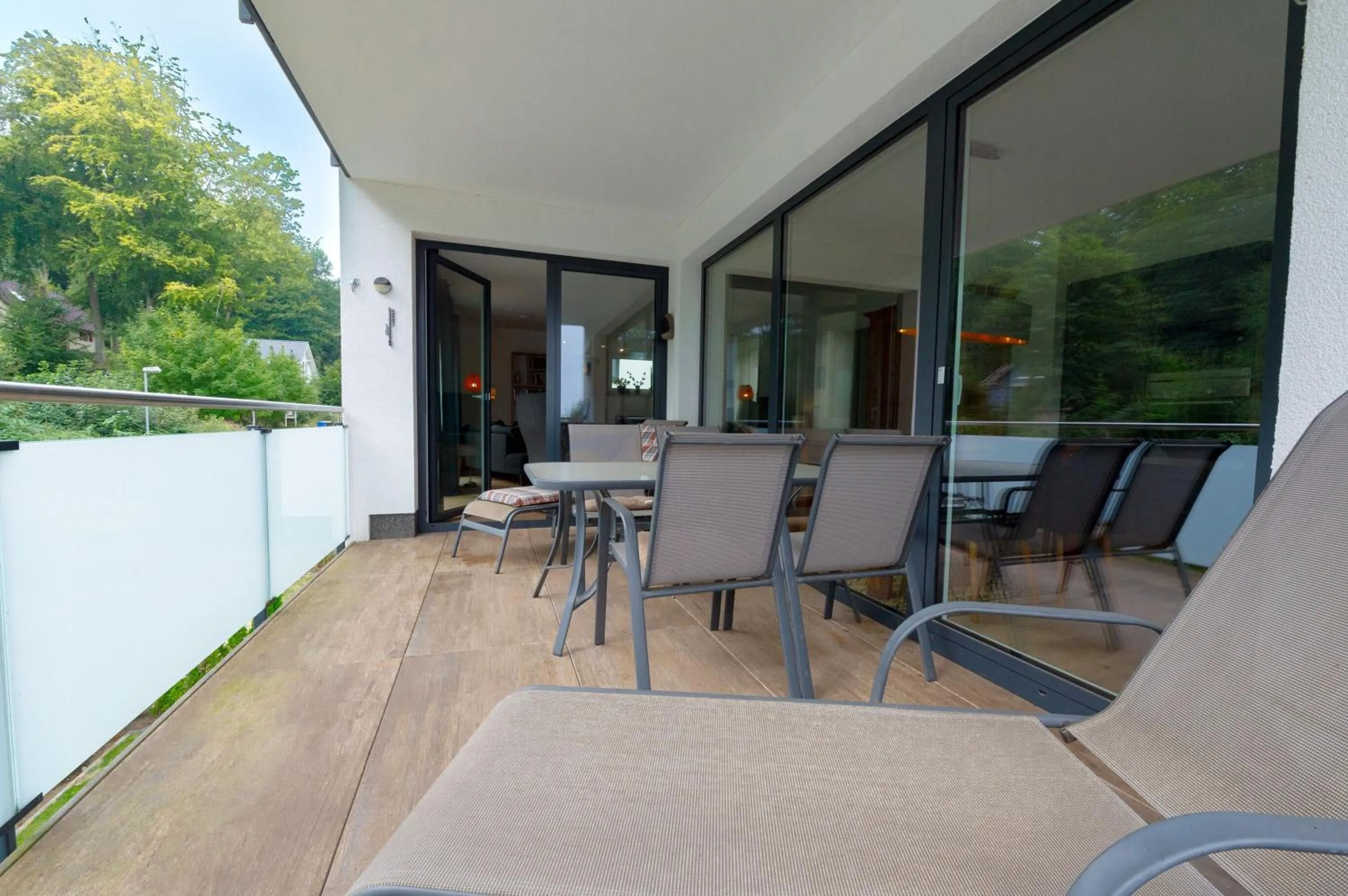 Balcony/Terrace in Haus Jasmund in Sellin - WG02 mit Kamin, Sauna, Whirlwanne, Terrasse