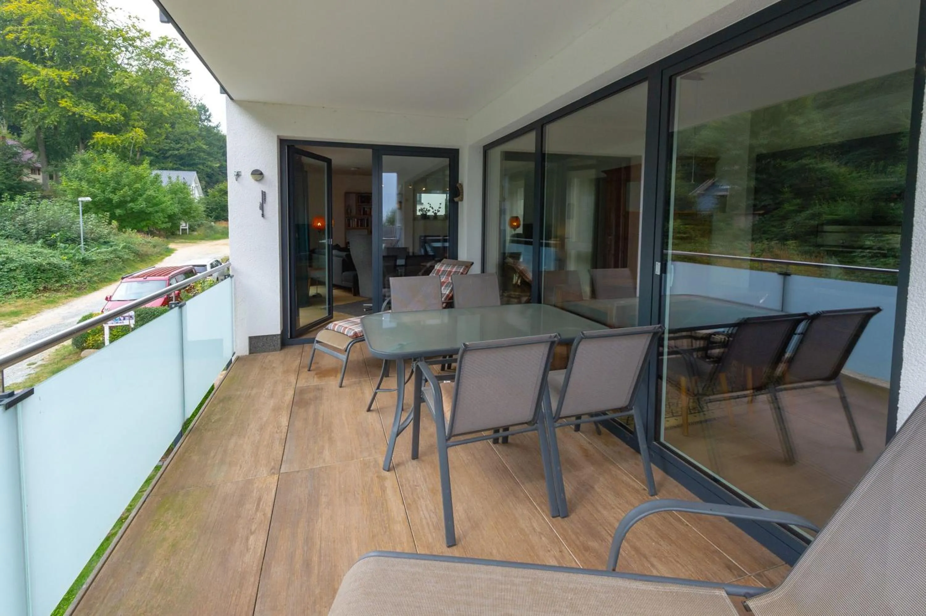 Balcony/Terrace in Haus Jasmund in Sellin - WG02 mit Kamin, Sauna, Whirlwanne, Terrasse