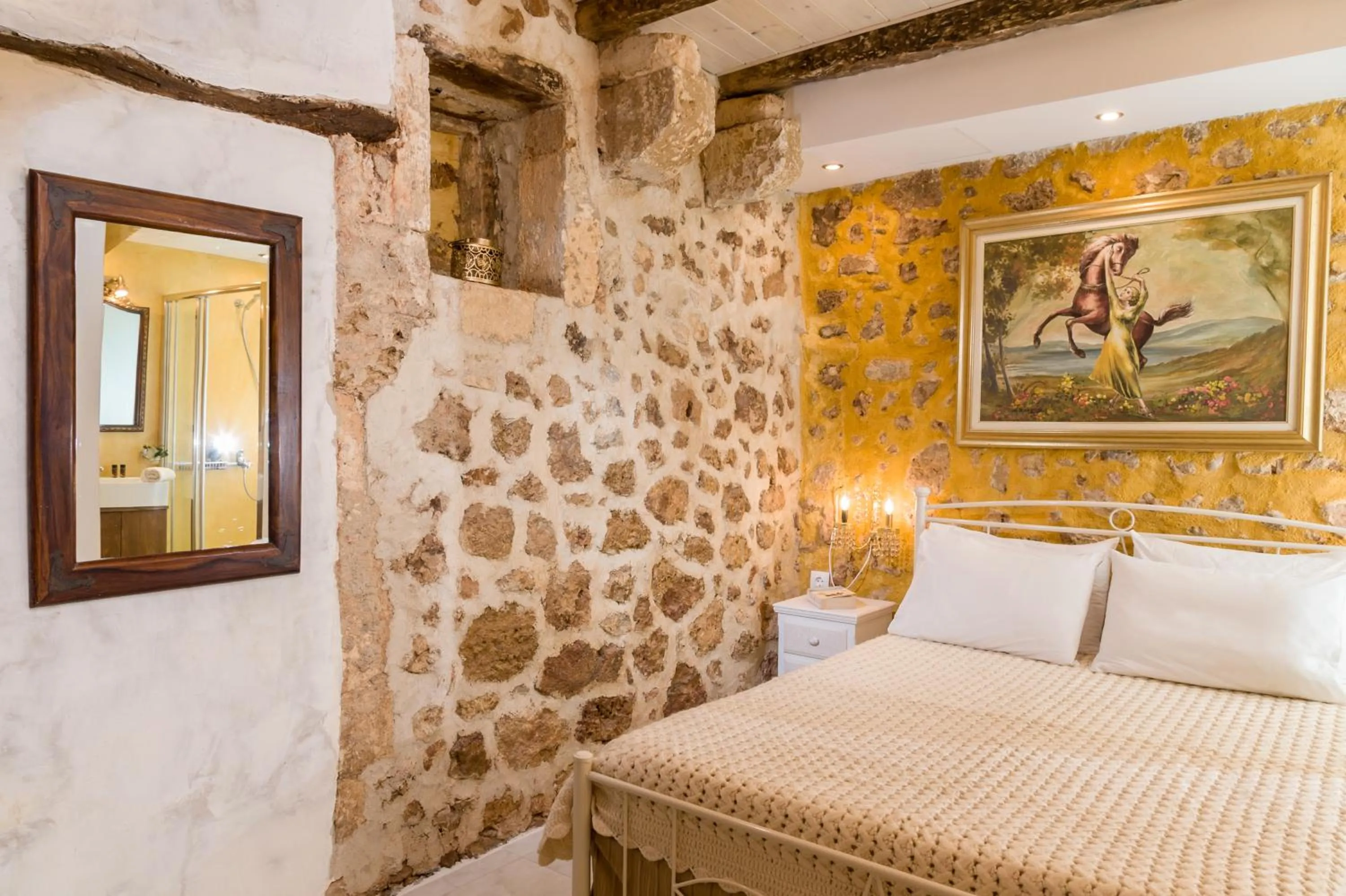 Bed in Hamam Suites Portou