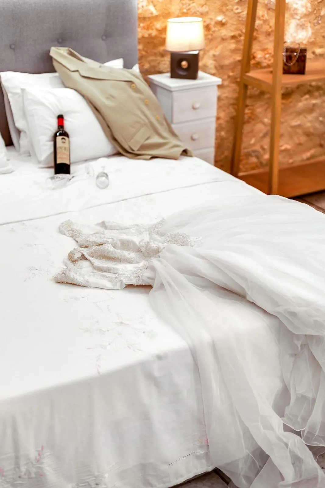 Bed in Hamam Suites Portou