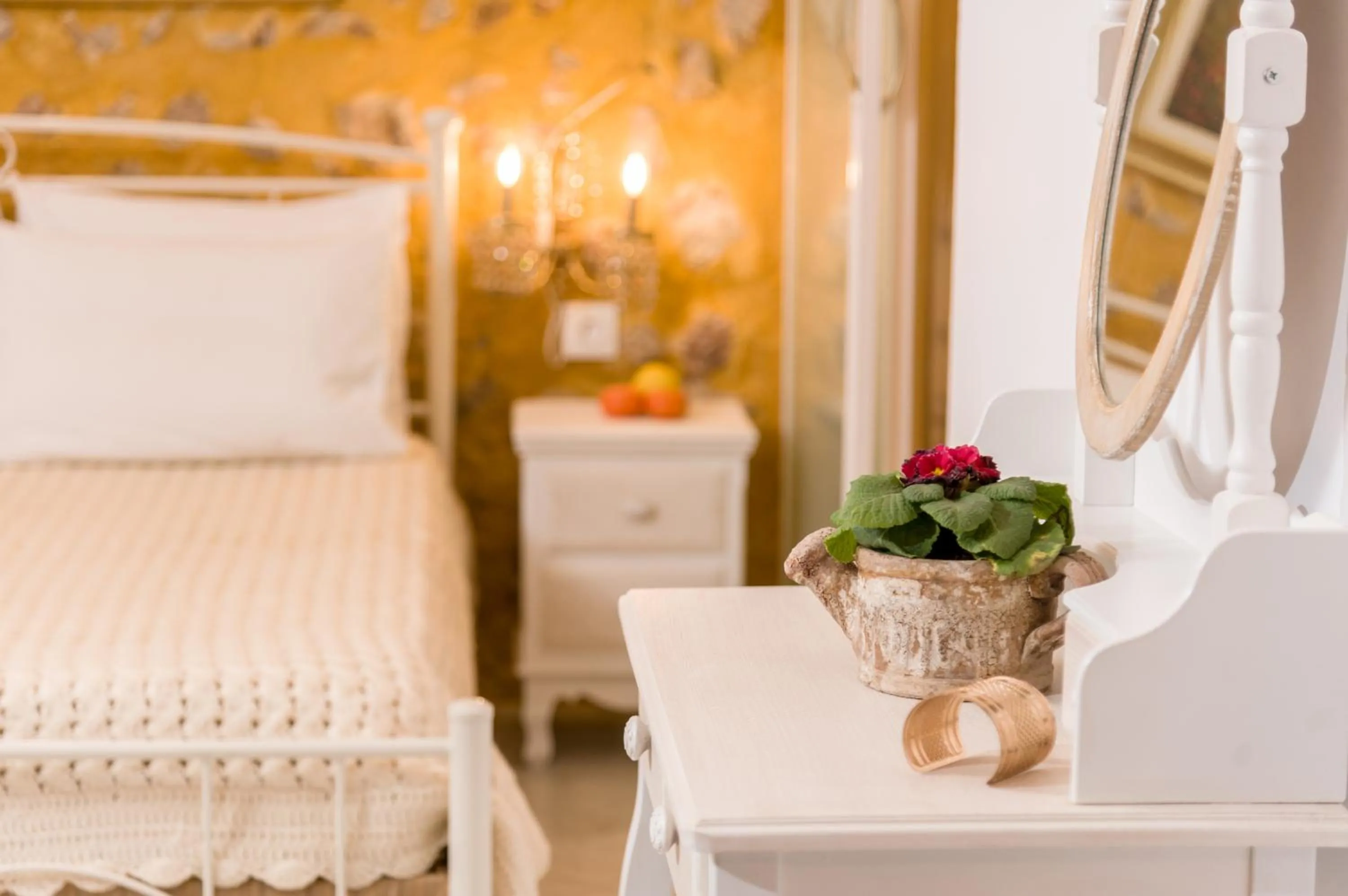 Bed in Hamam Suites Portou