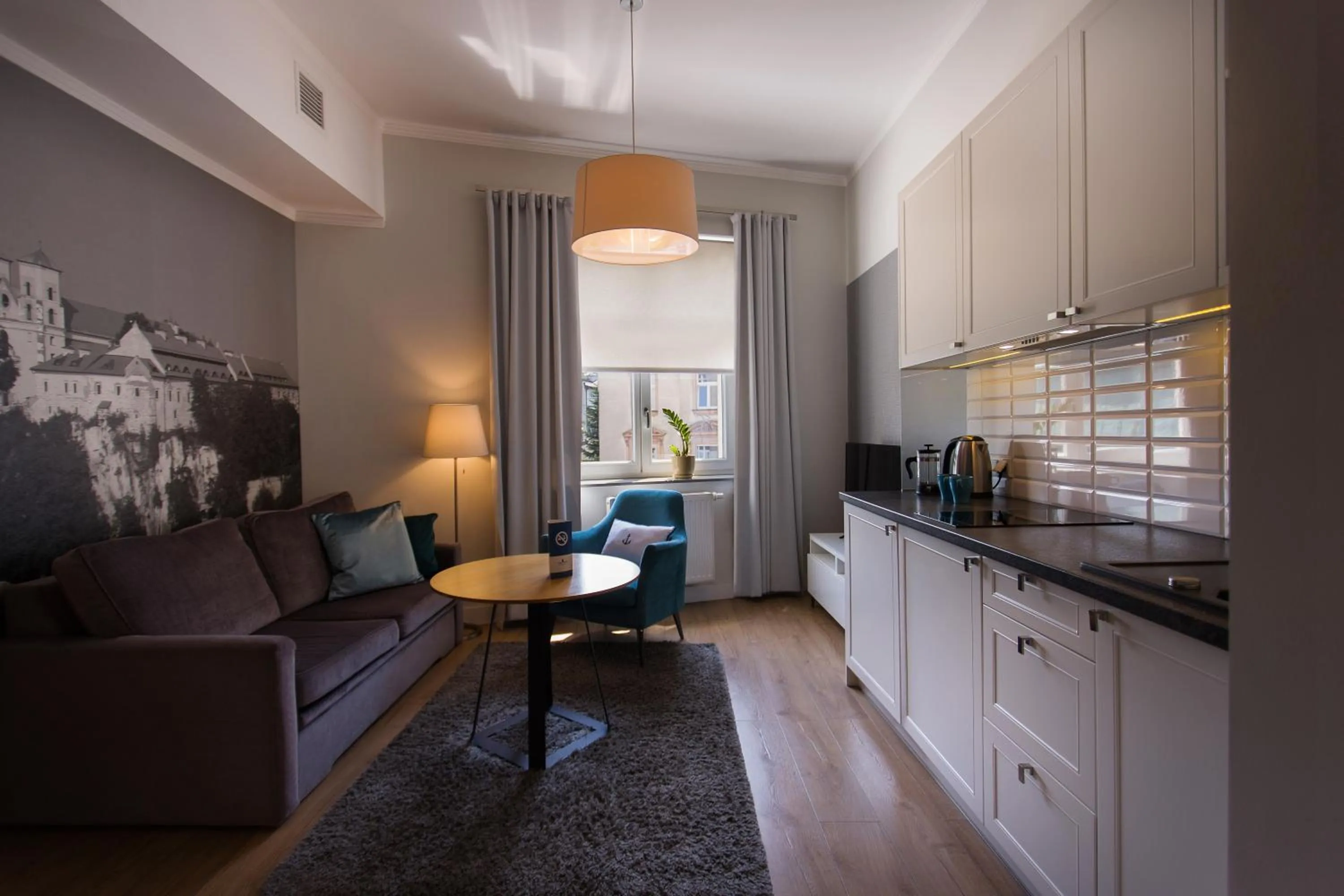 Kitchen or kitchenette in Riverside Aparthotel Cracow