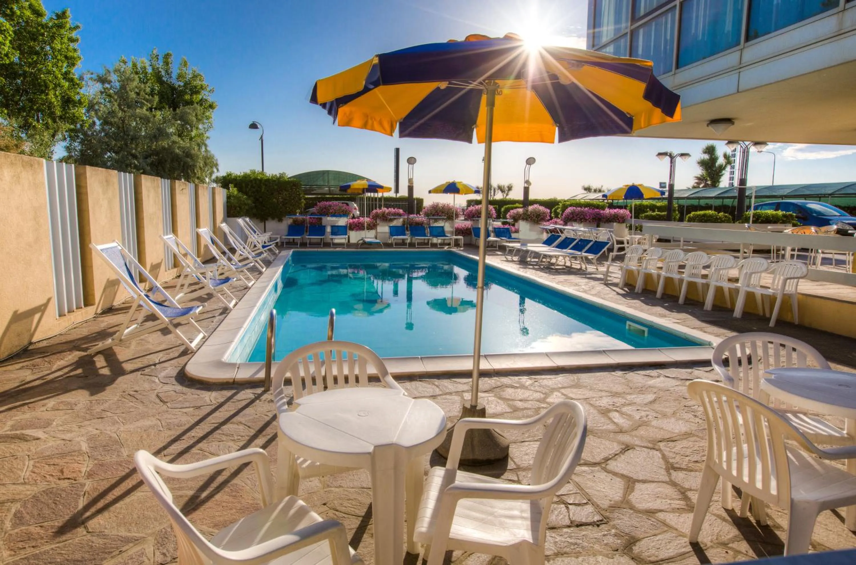 Pool view in Hotel Tilmar