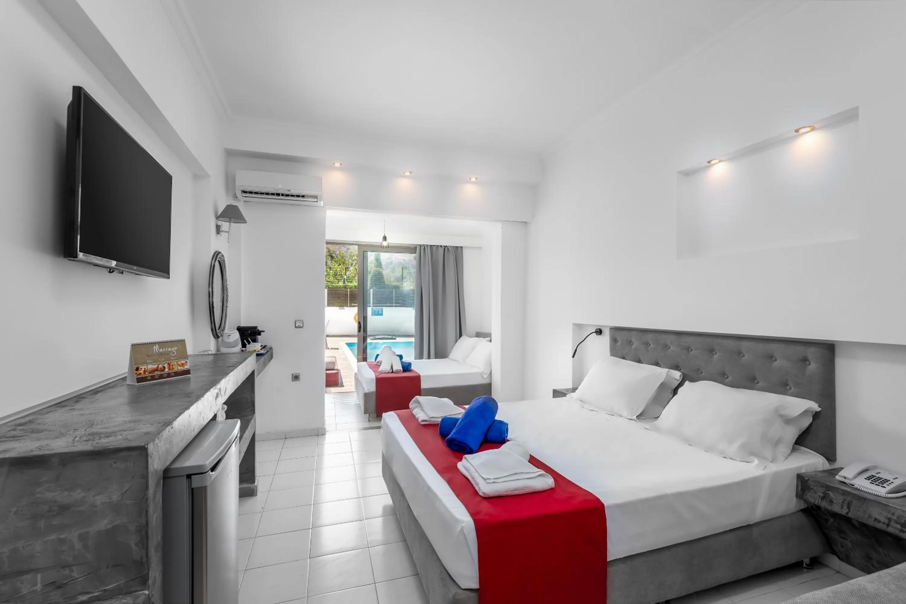 Bedroom, Bed in Delfinia Resort - All Inclusive