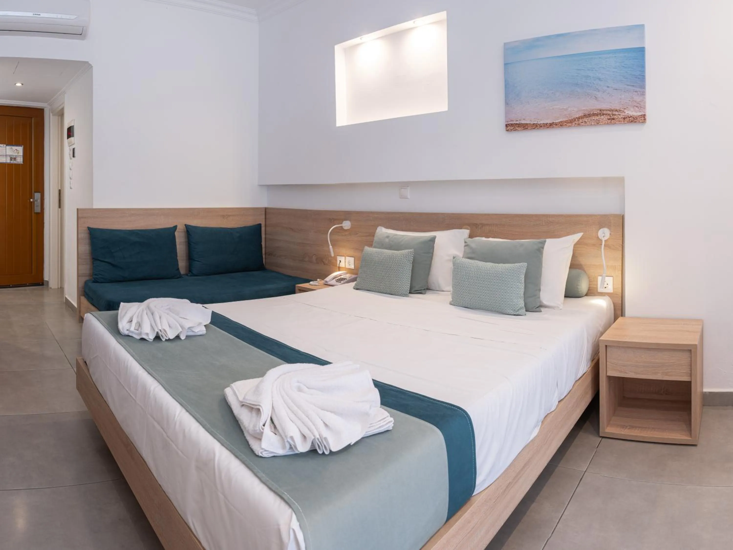 Bedroom, Bed in Delfinia Resort - All Inclusive