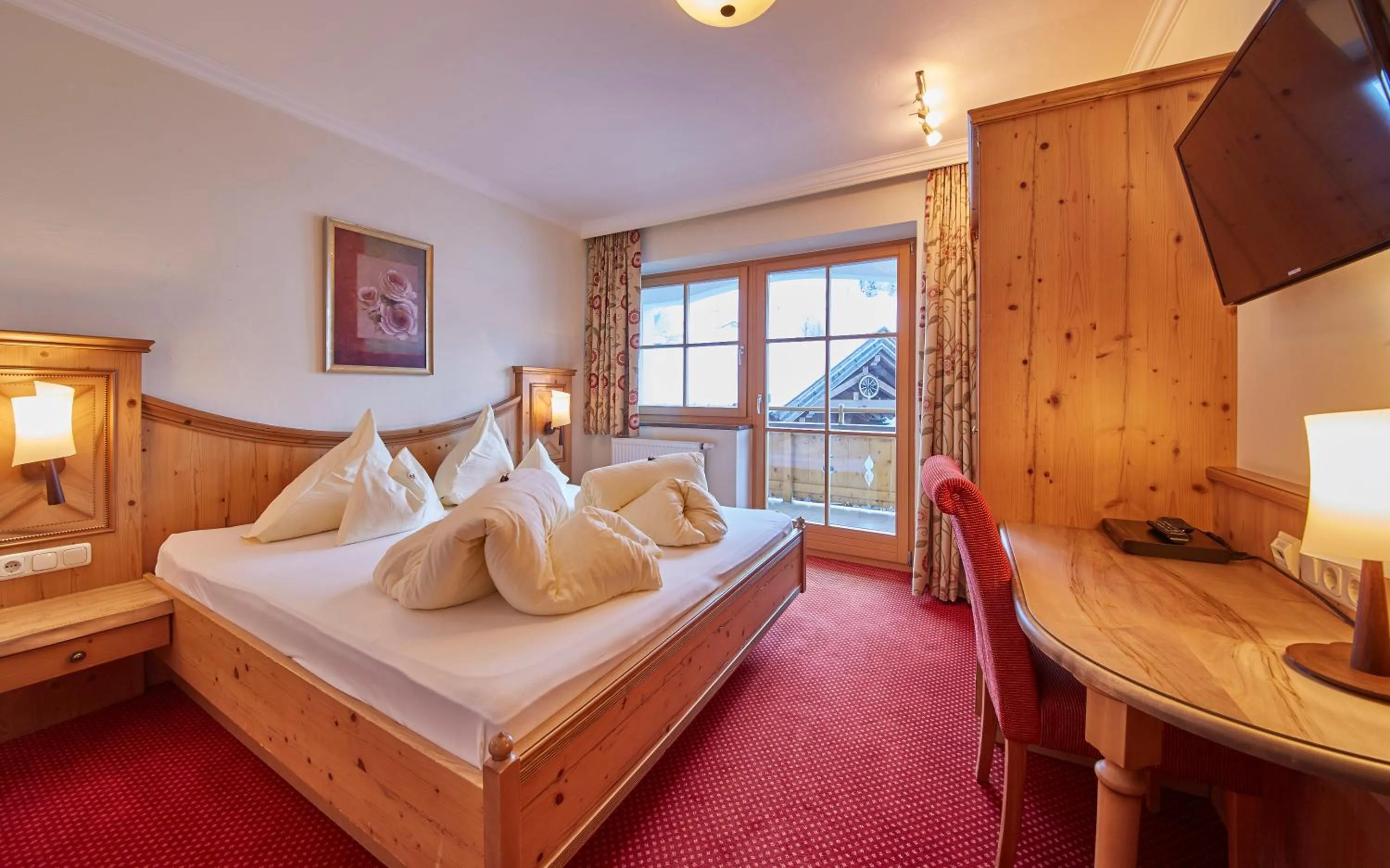 Bed in Bauernhof Hotel Oberschwarzach