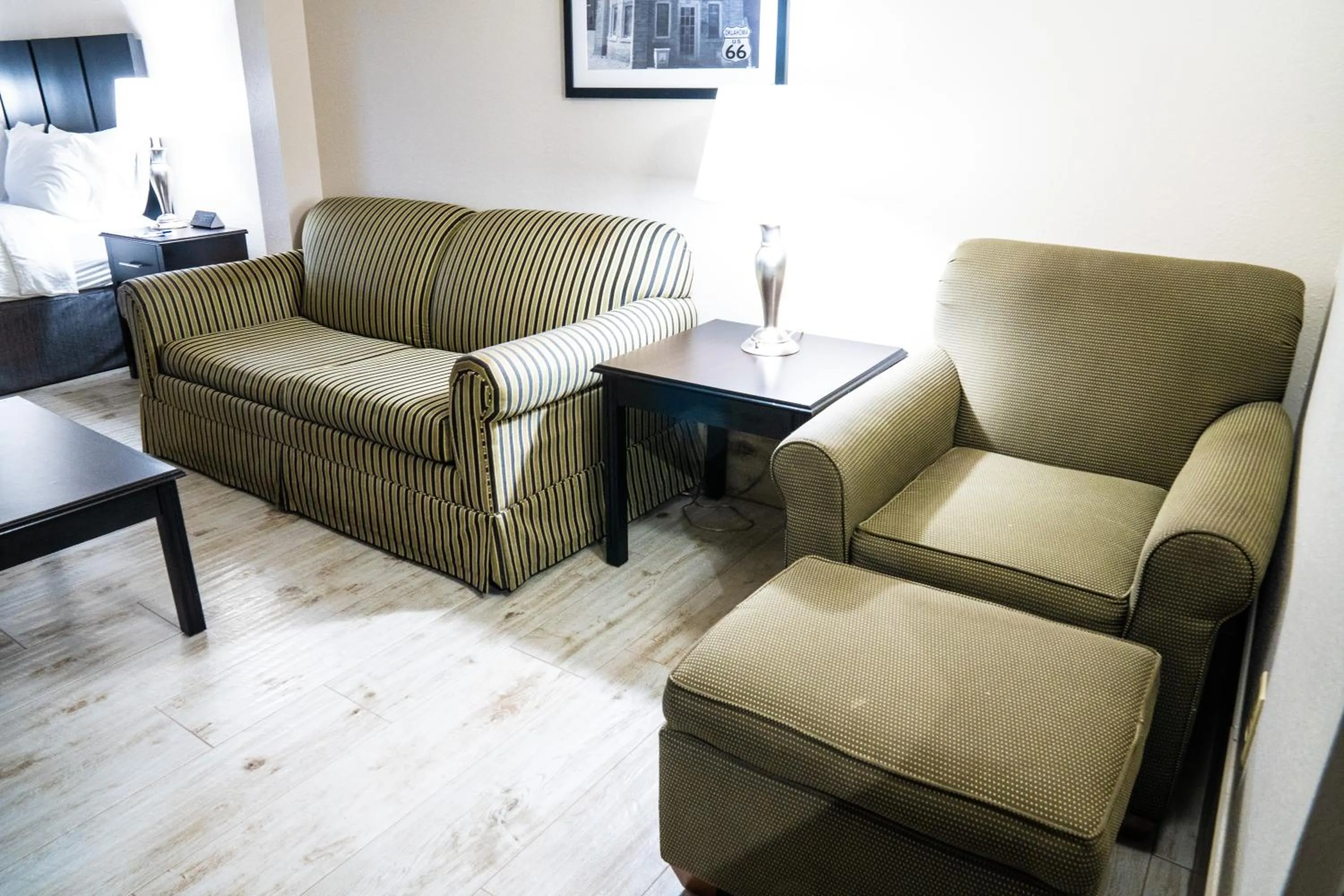 Seating area in Lucille's Hotel, Restaurant, & Bar