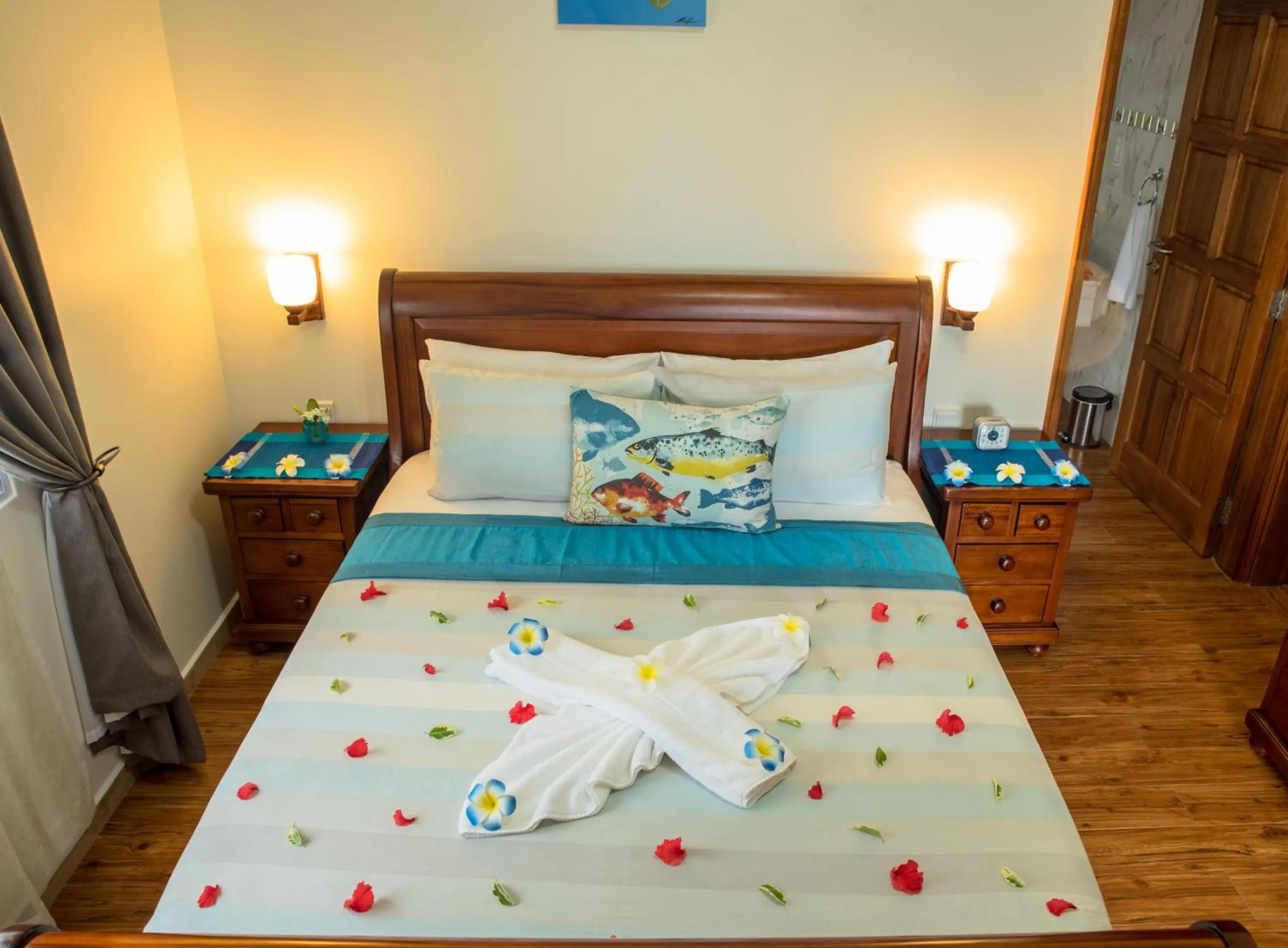 Bed in Seashell Beach Villa