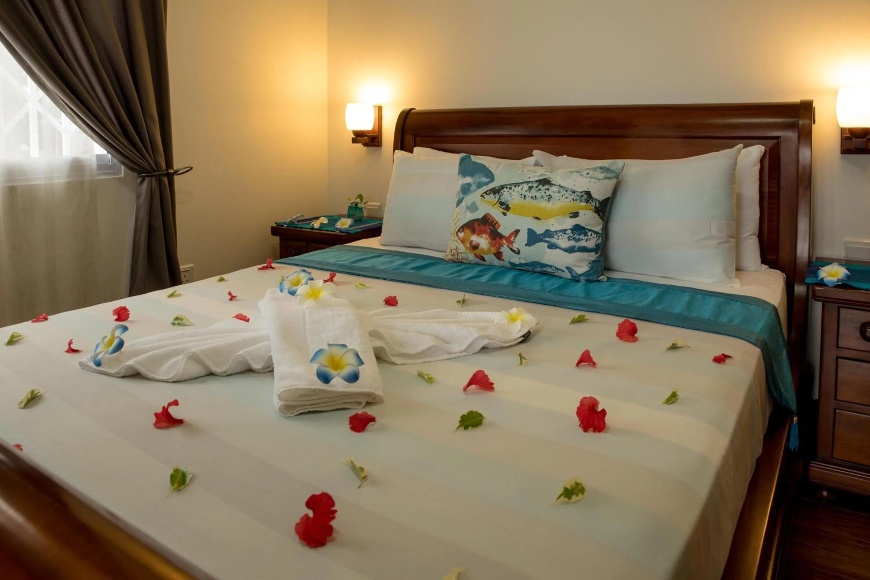 Bed in Seashell Beach Villa