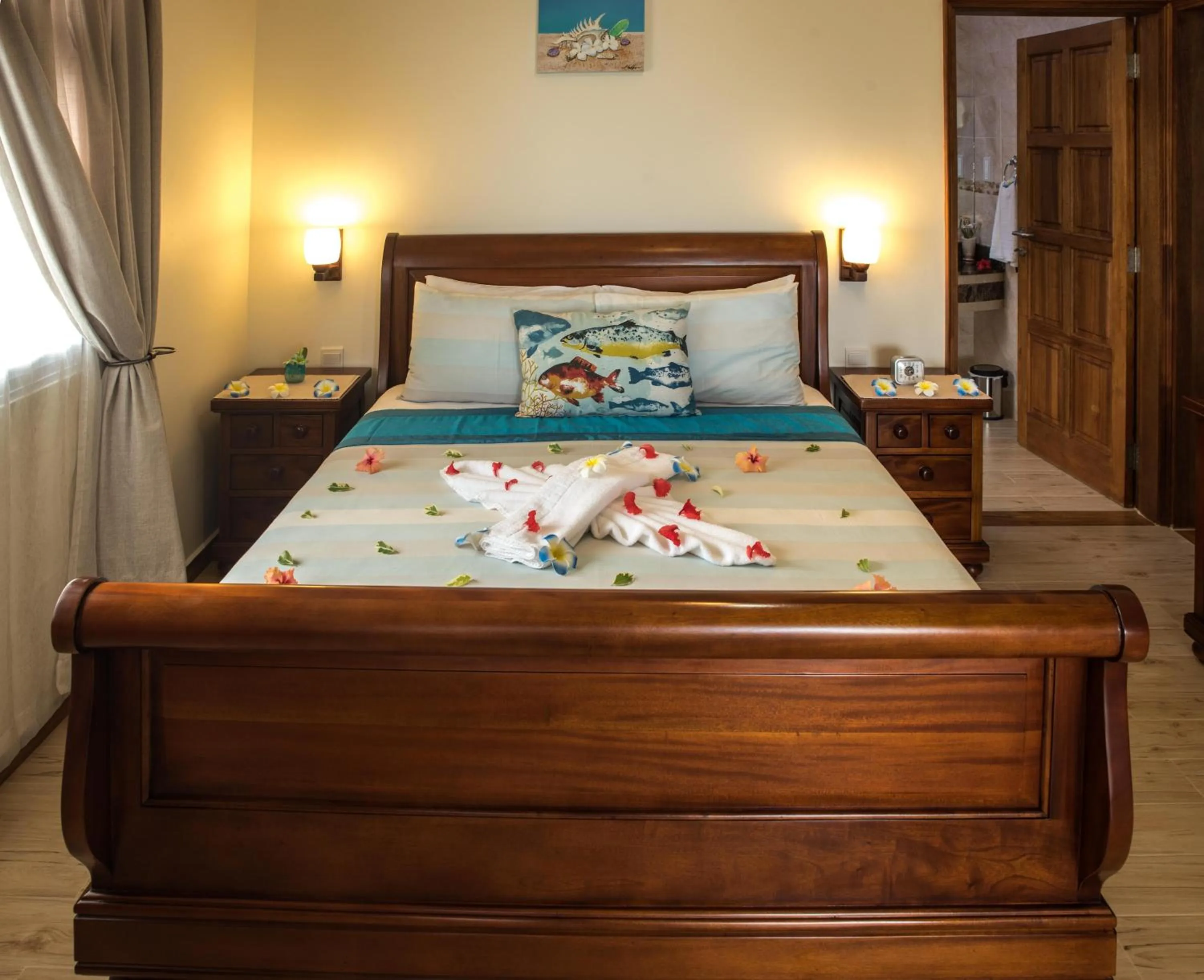 Bed in Seashell Beach Villa