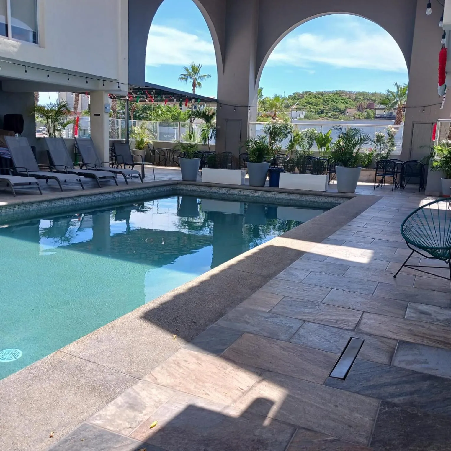Pool view in Suites Las Palmas
