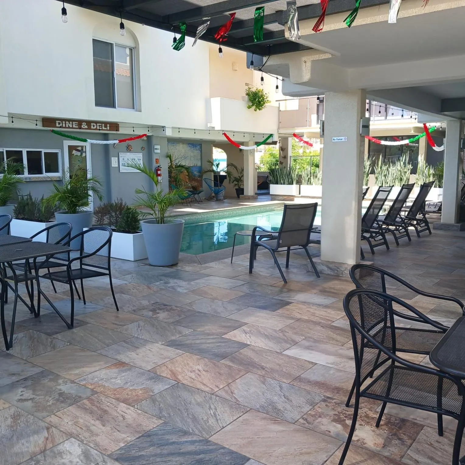 Pool view in Suites Las Palmas