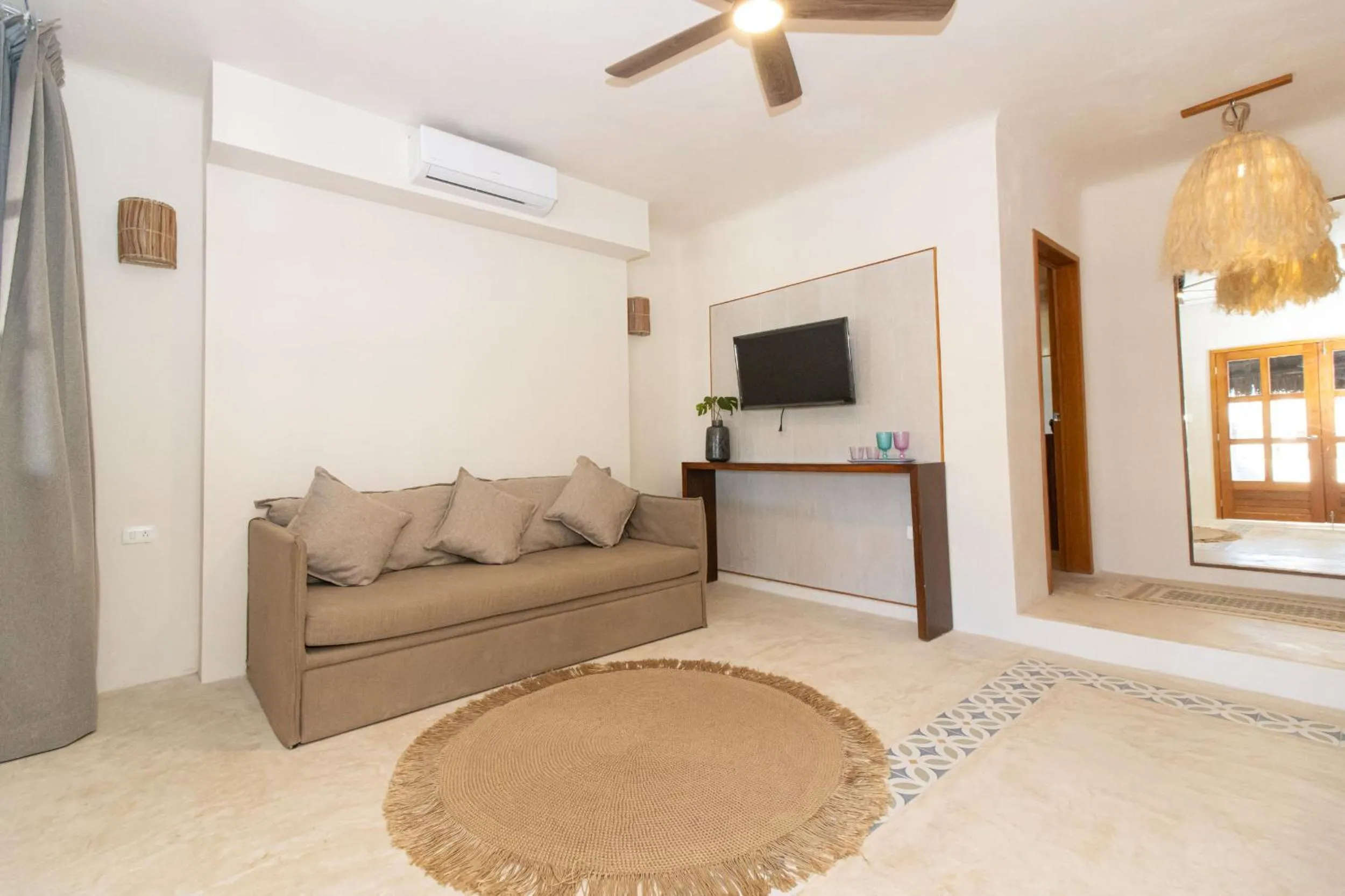 Living room in Amaite Holbox - Oceanfront Hotel