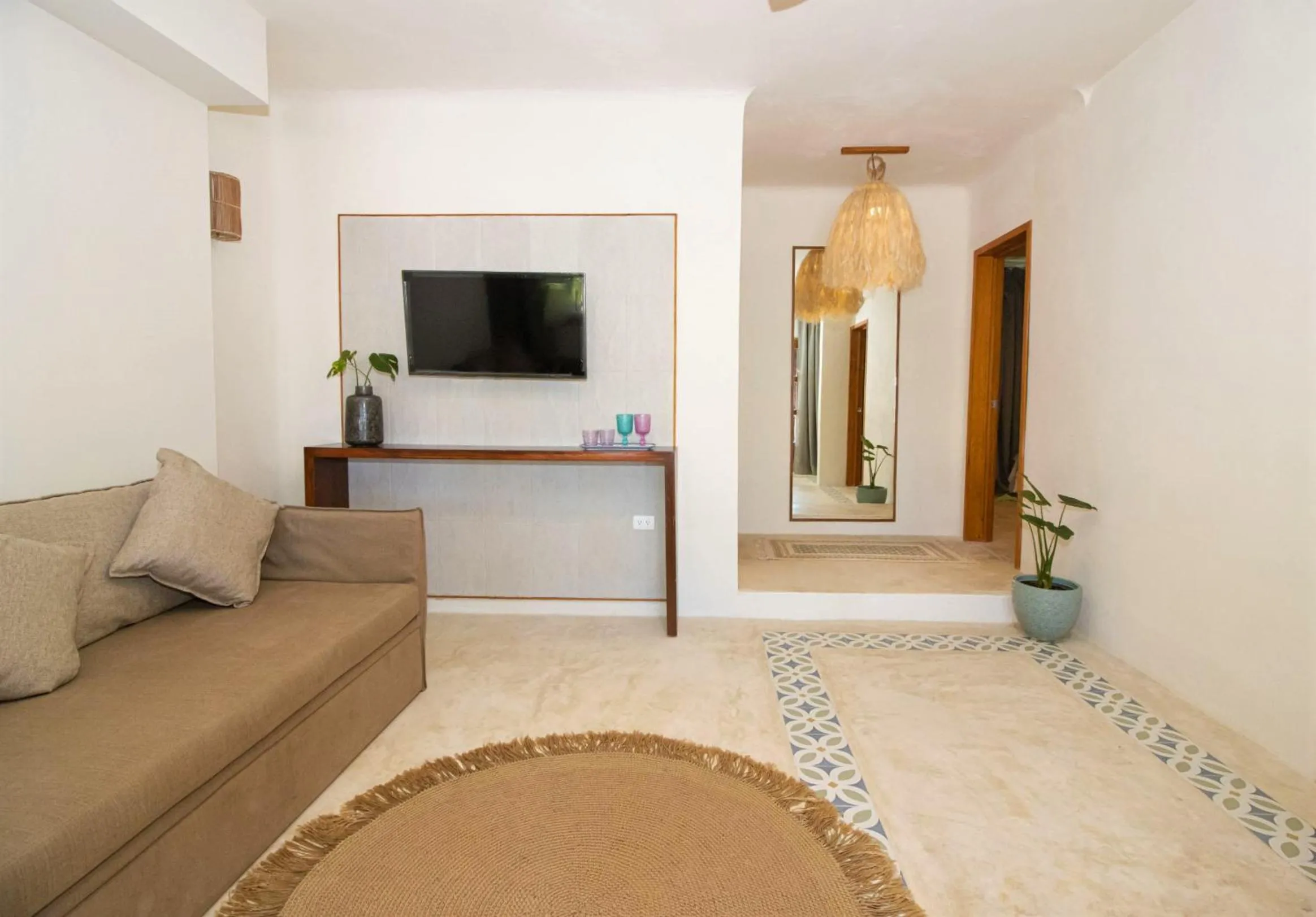 Living room in Amaite Holbox - Oceanfront Hotel