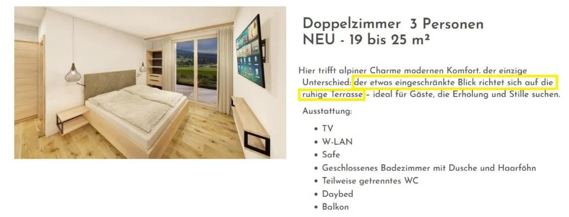 Bed in Hotel Hubertushof