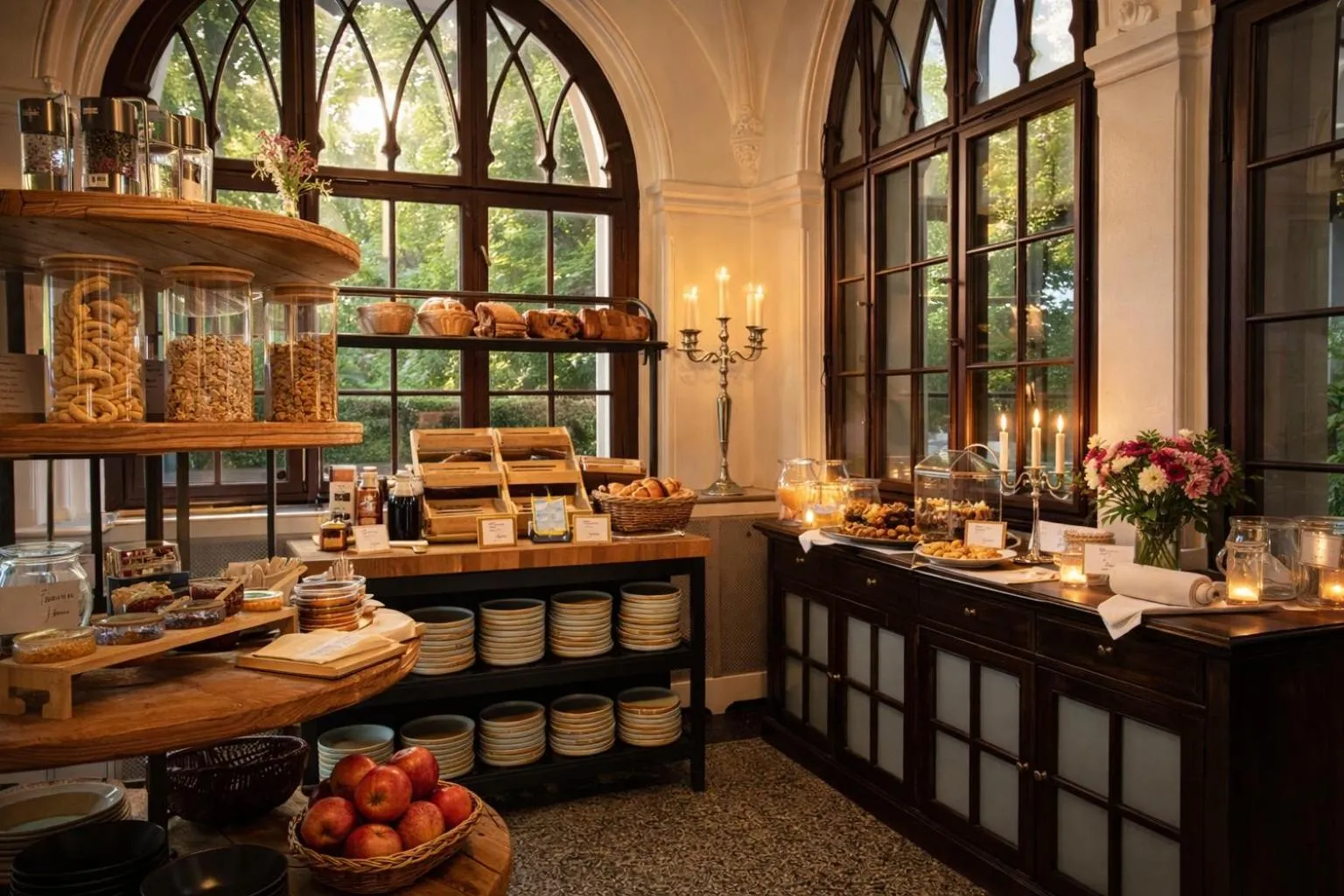 Buffet breakfast in Romantik Hotel Schloss Reichenow