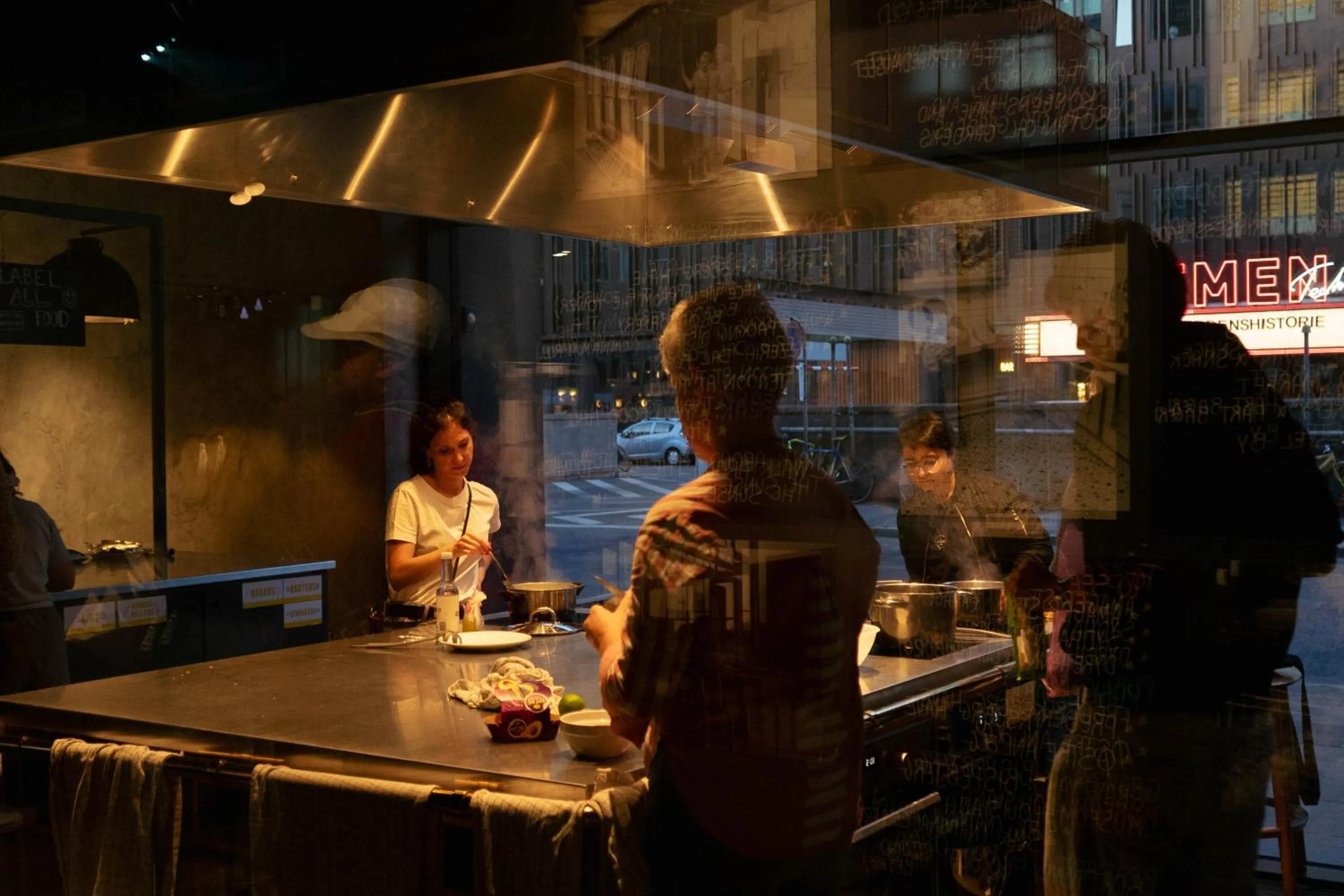 Communal kitchen in Steel House Copenhagen