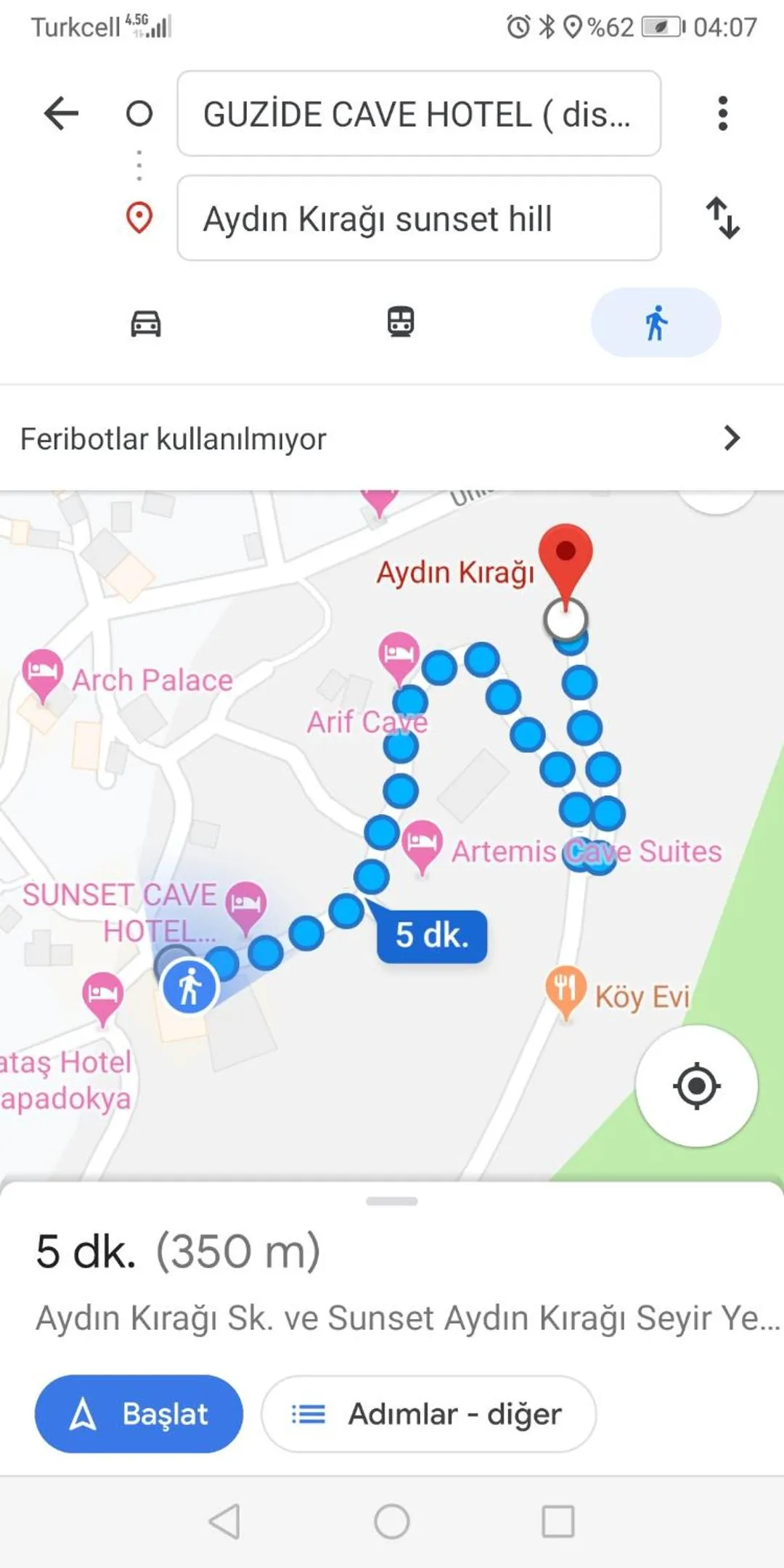 Area and facilities in Guzide Cave Hotel