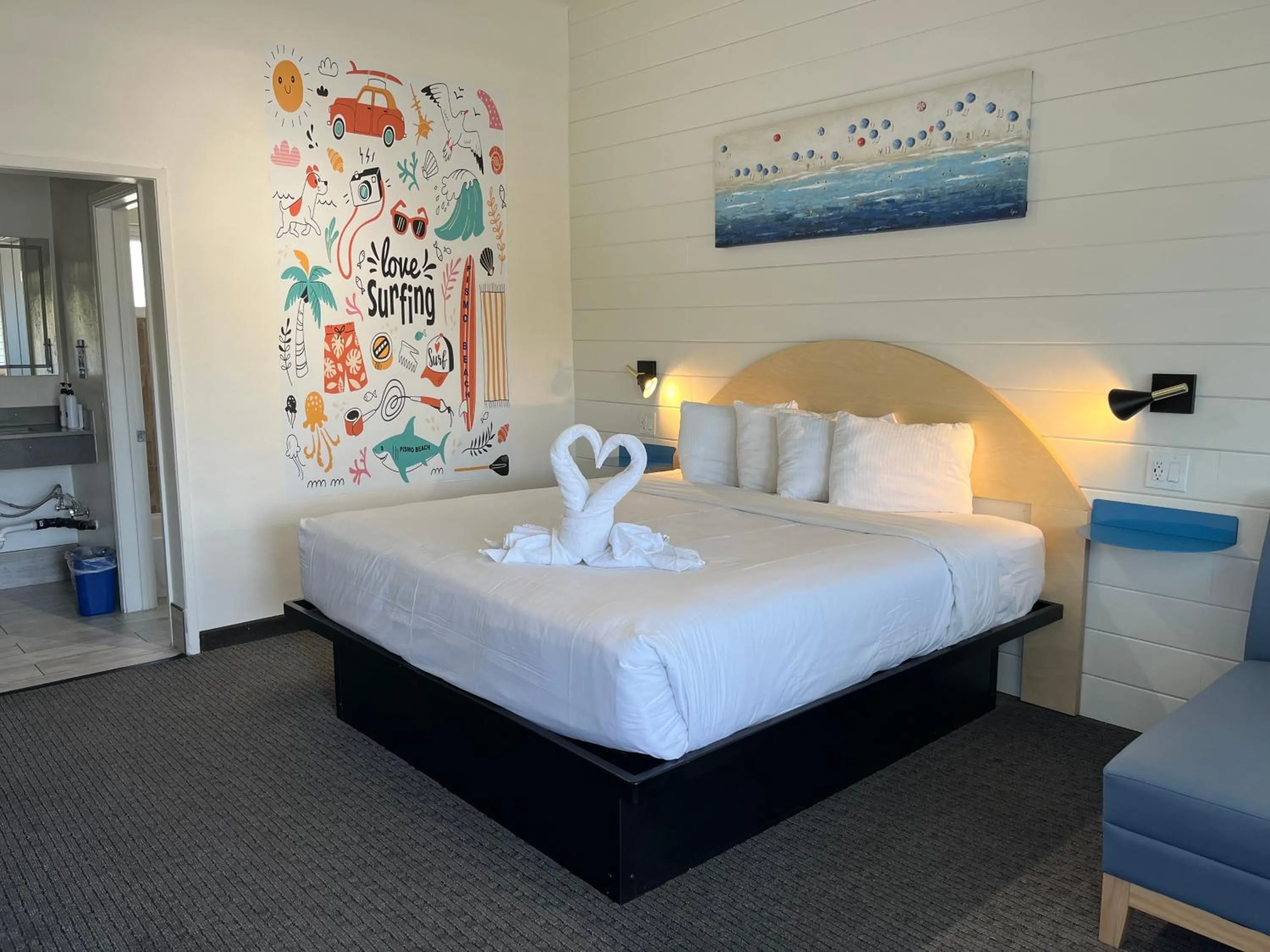 Bedroom, Bed in Ocean Palms Motel