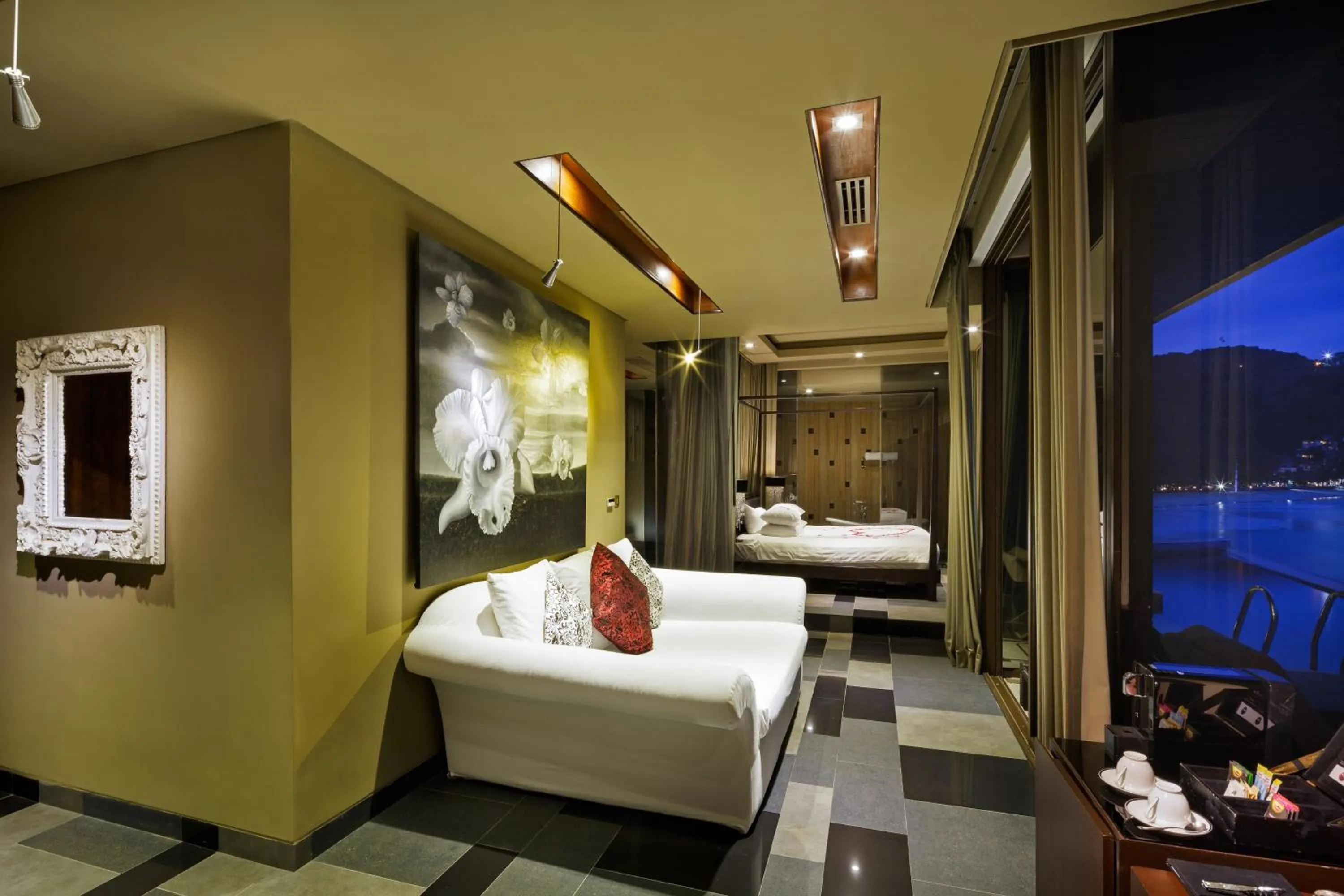 Seating area, Bed in Impiana Private Villas Kata Noi