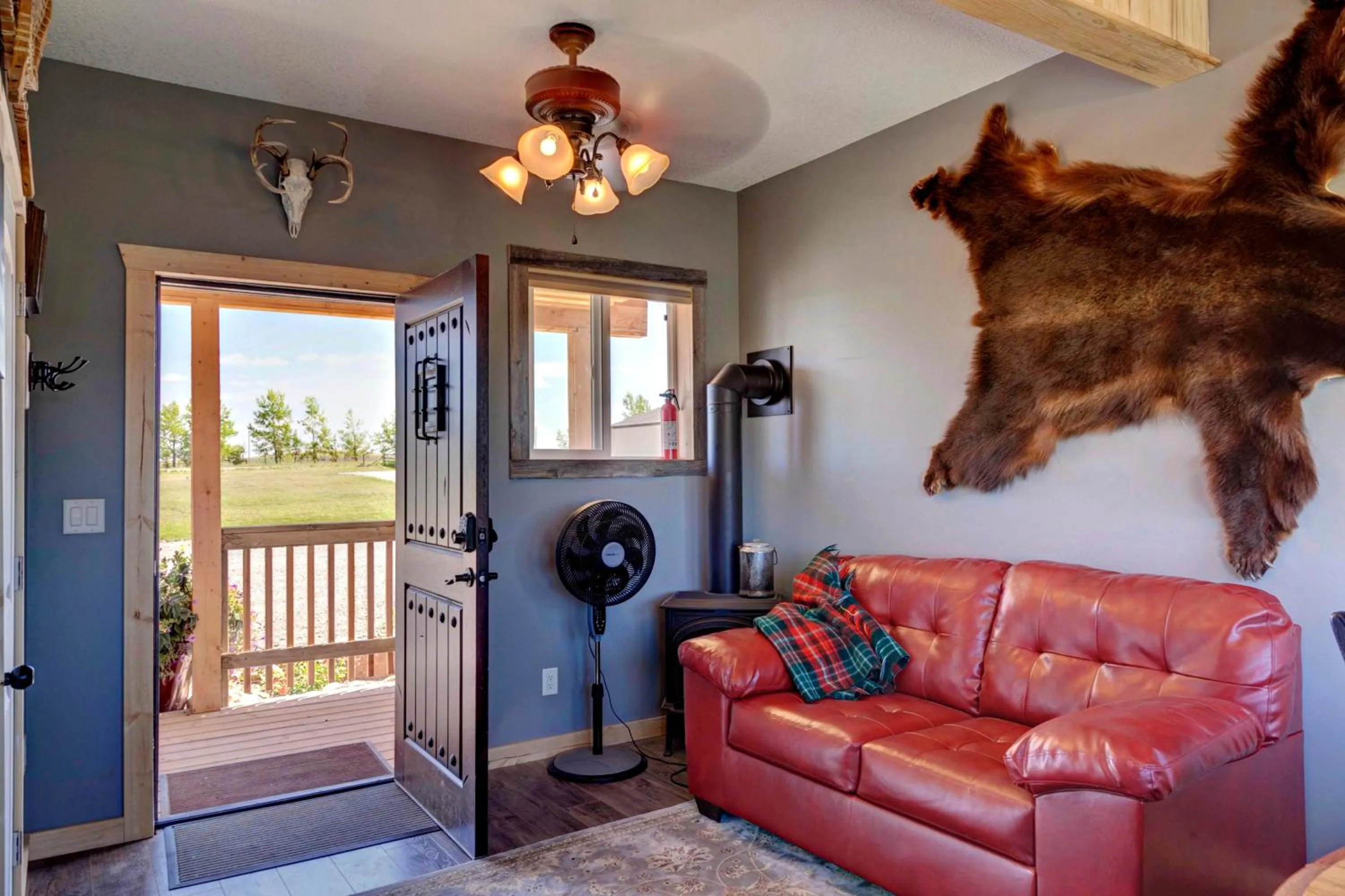 Seating area in Mountain Haven Cabins