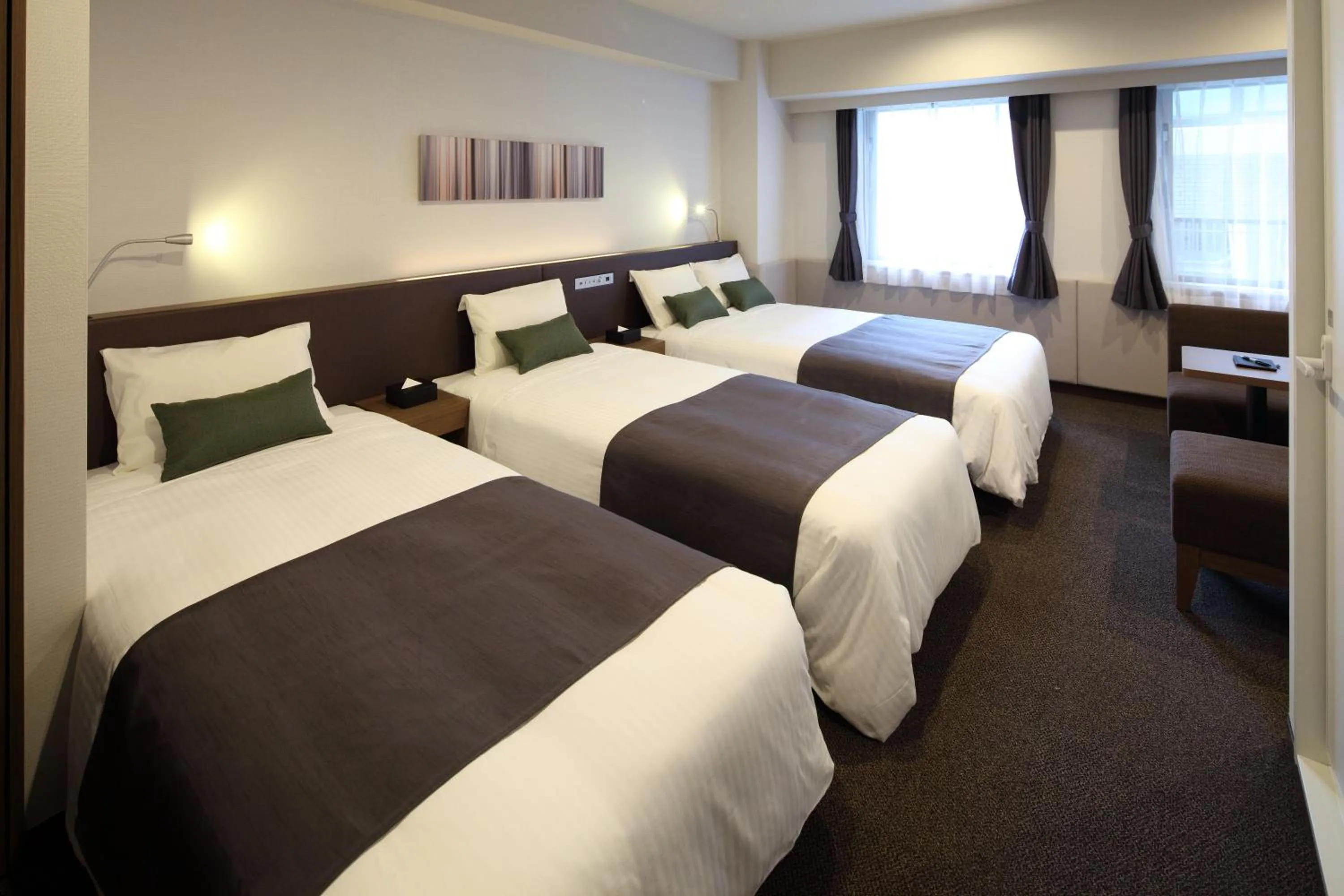 Photo of the whole room, Bed in Y's HOTEL Hanshin Amagasaki Ekimae