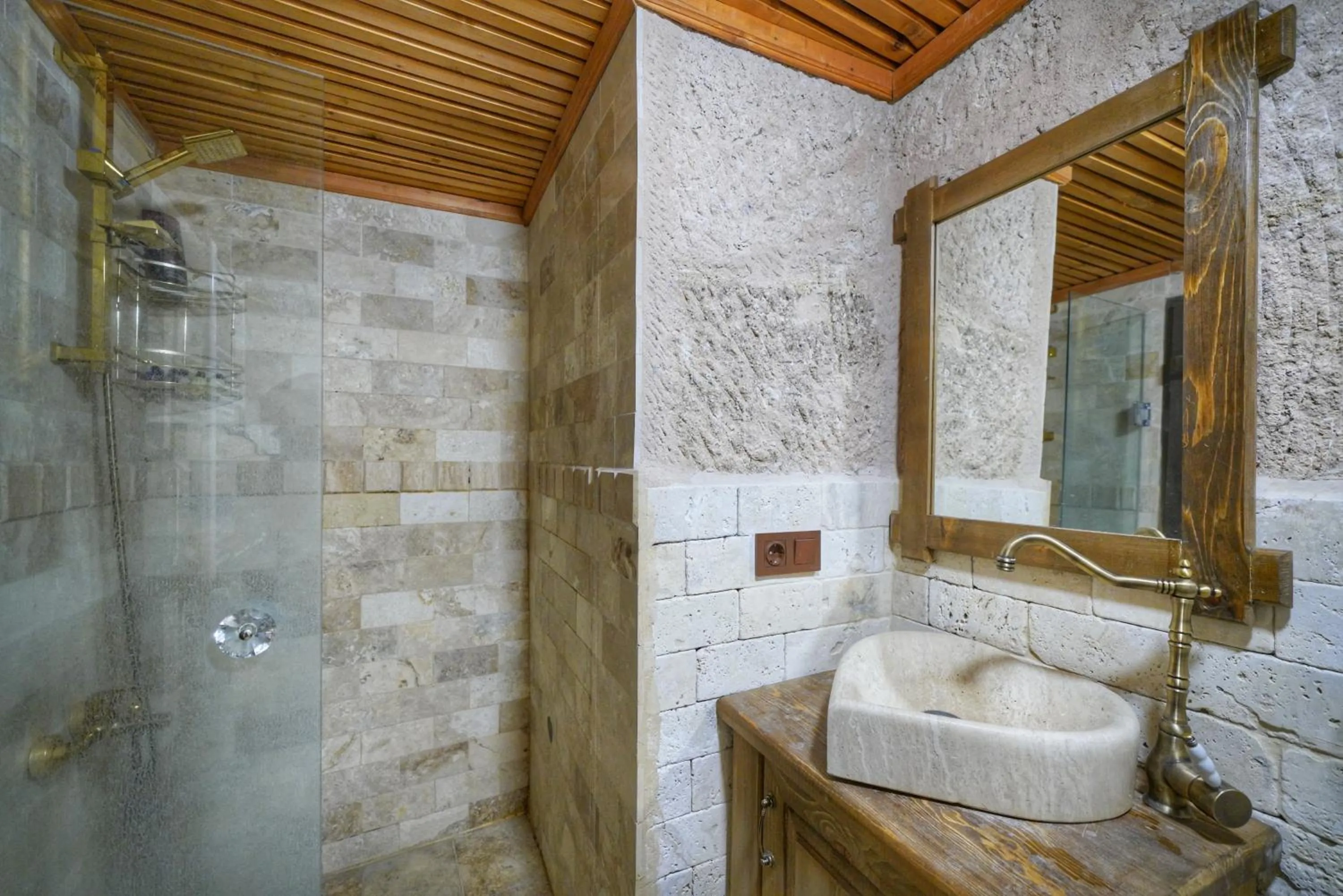 Shower in Takaev Cave House