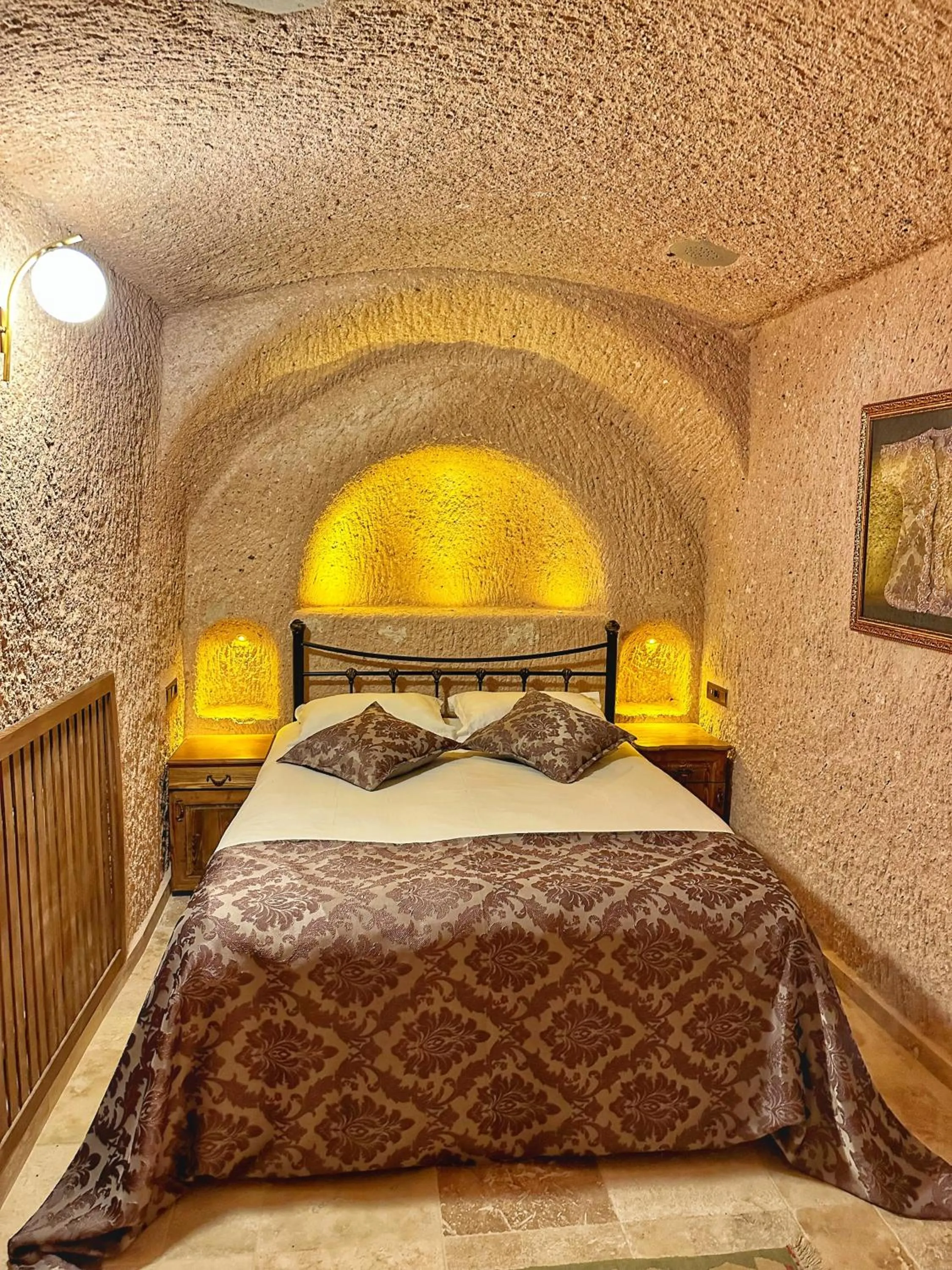 Bed in Takaev Cave House