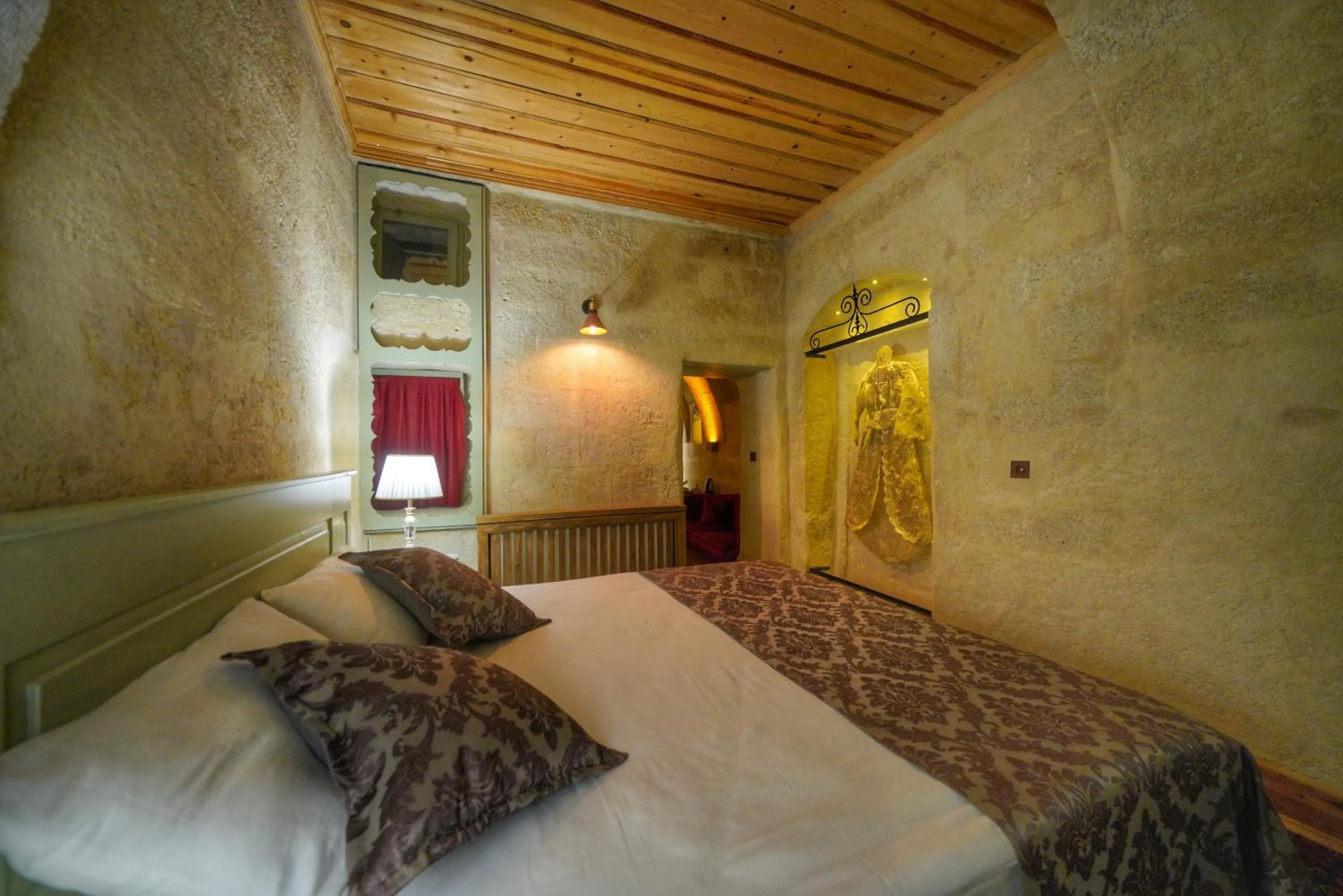 Bed in Takaev Cave House