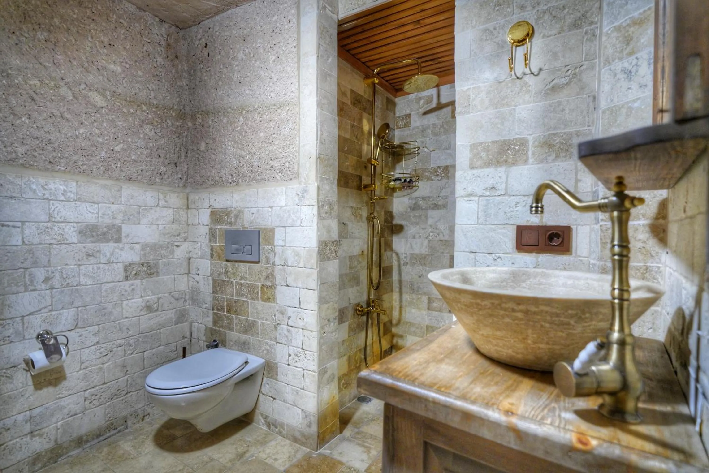 Shower in Takaev Cave House