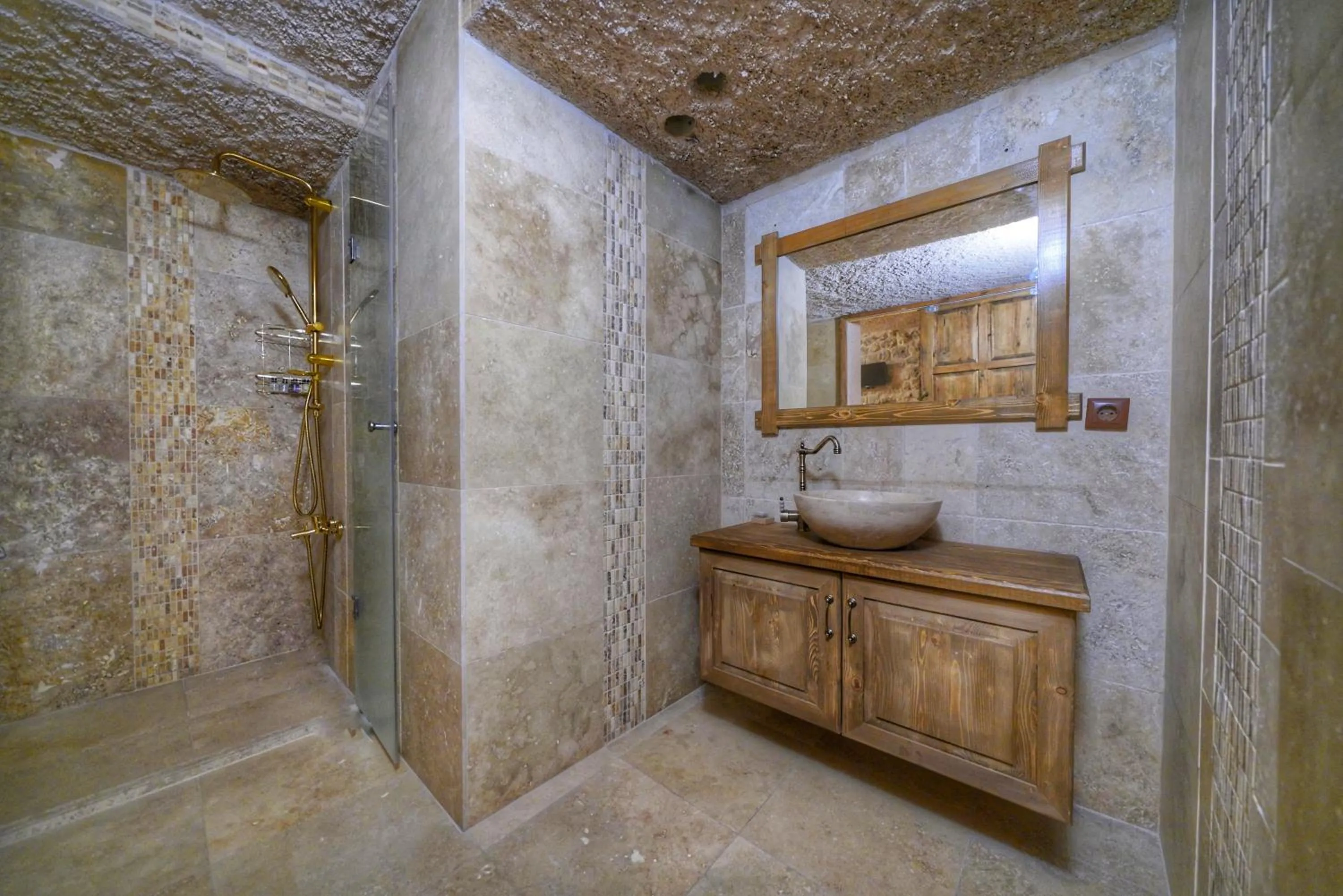 Shower in Takaev Cave House