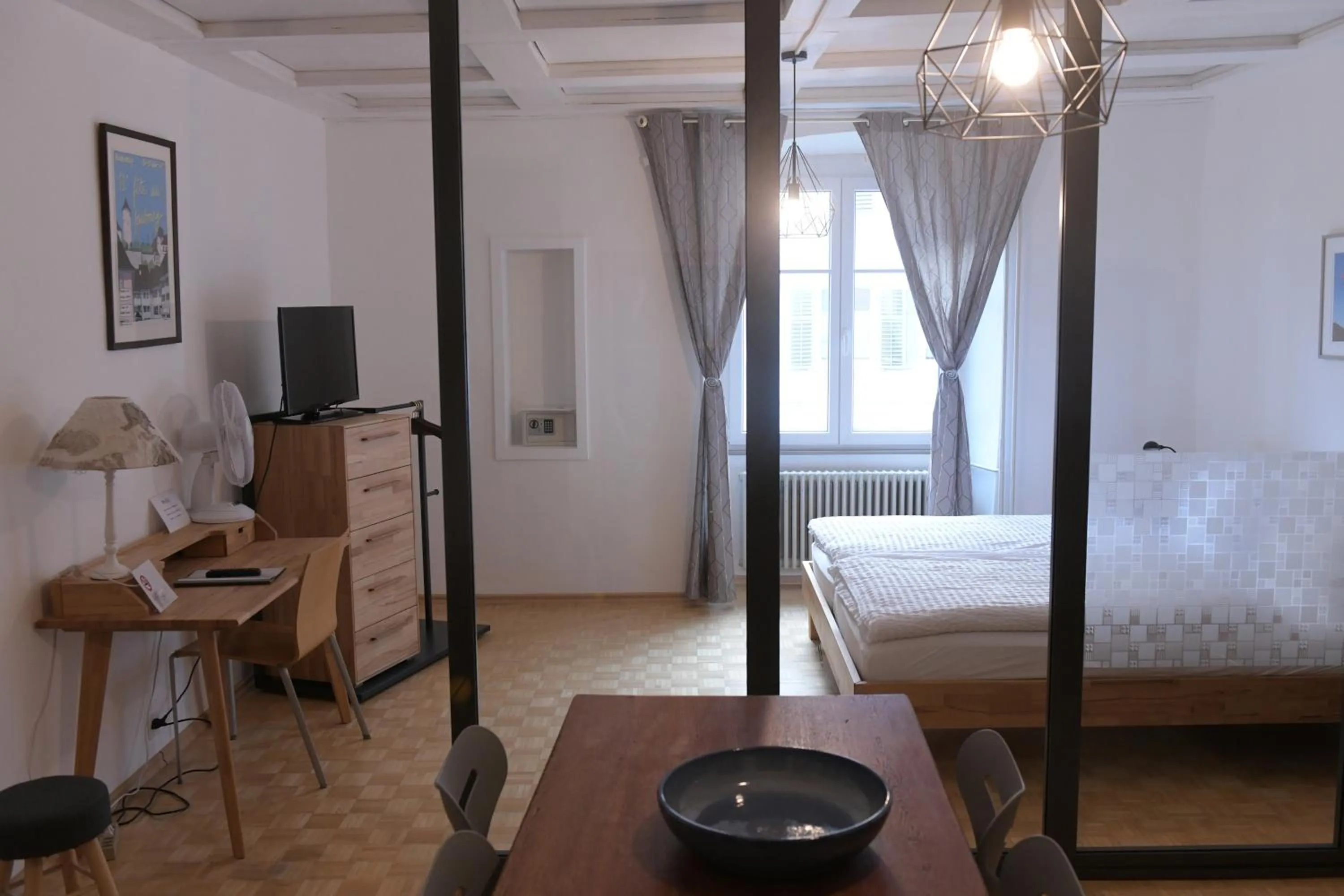 Living room, Bed in Albergo Diffuso Porrentruy