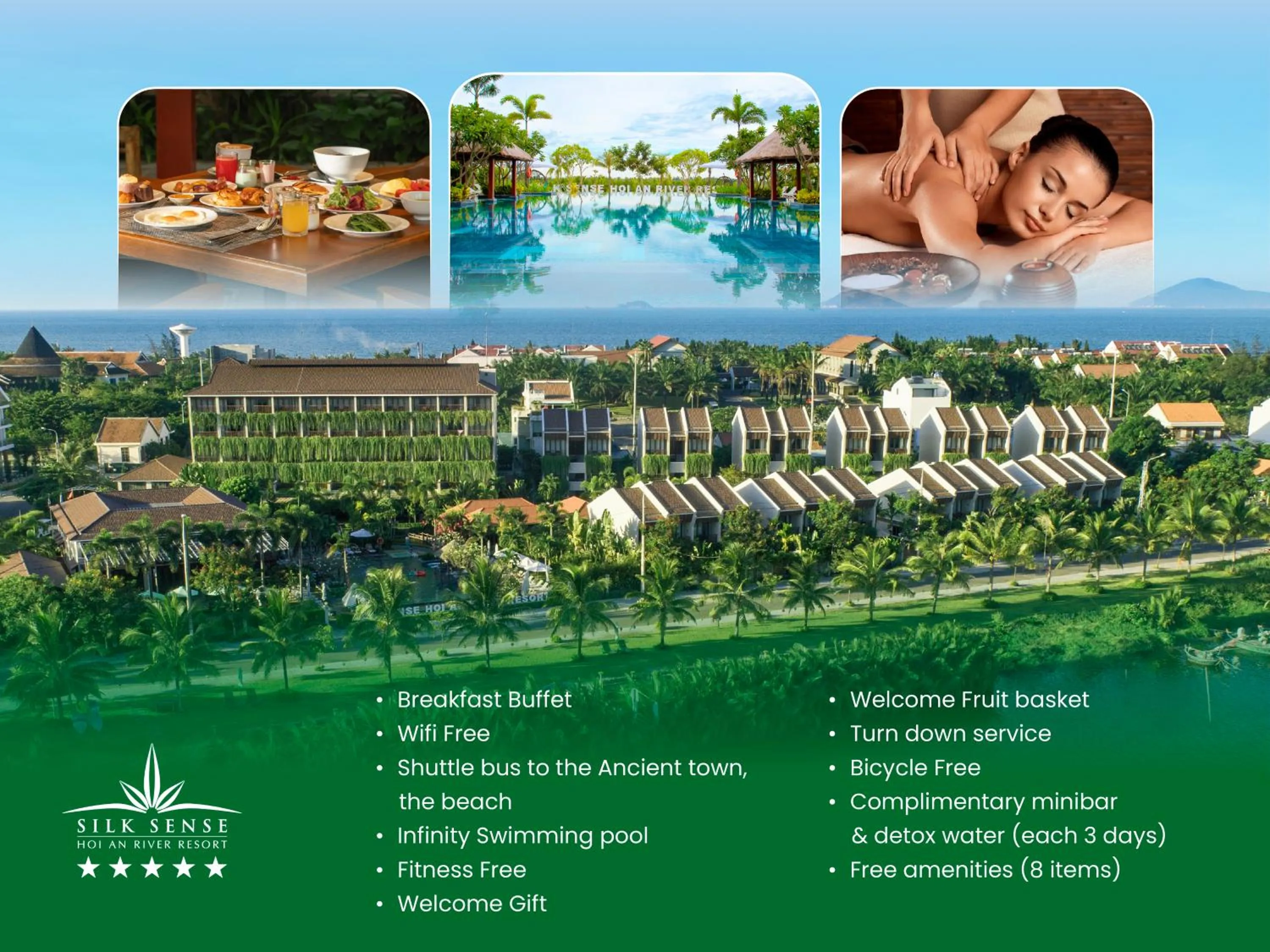 Swimming pool in Silk Sense Hoi An River Resort - Green Luxury Escape