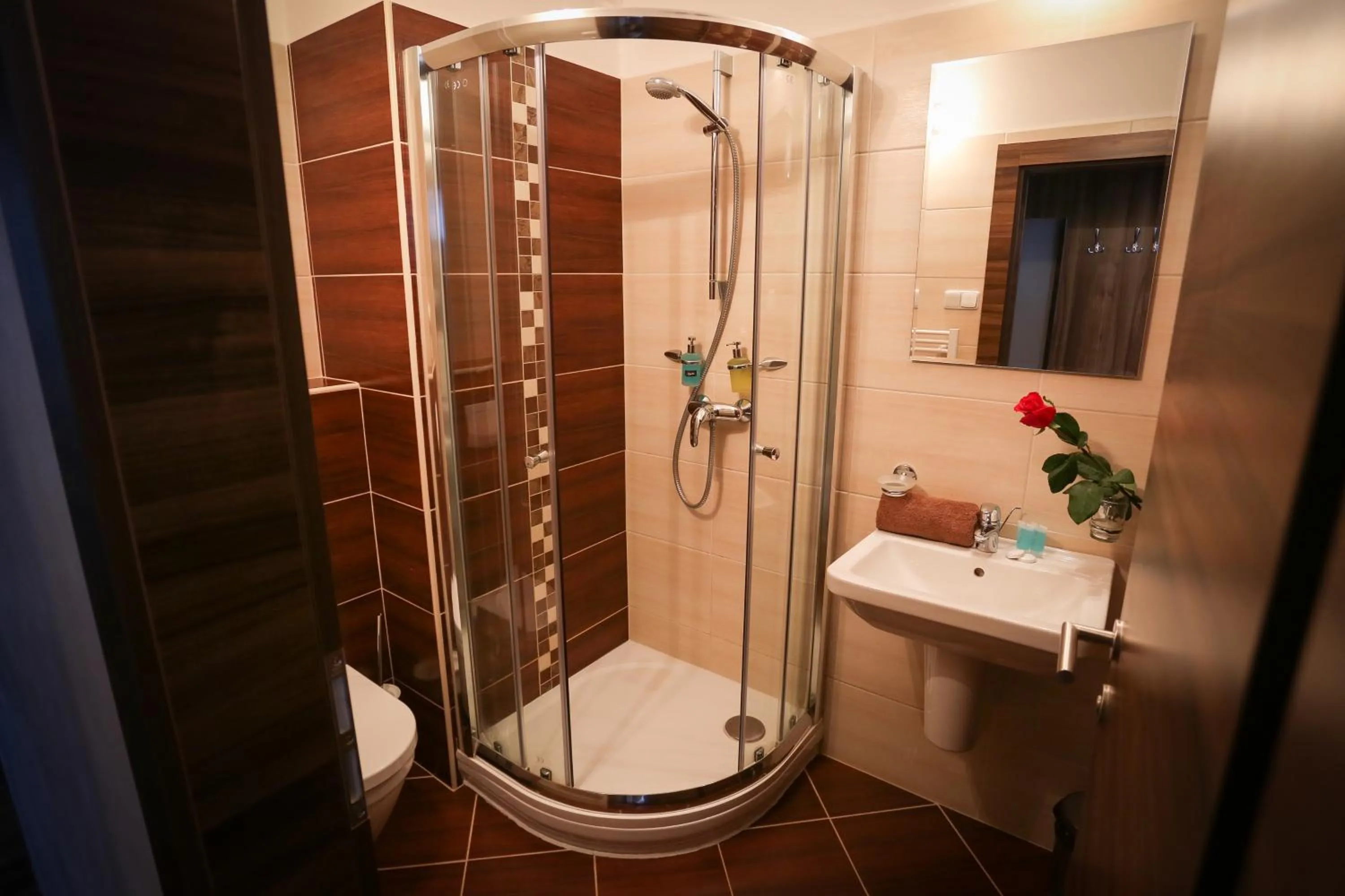 Shower in Hotel Palcát