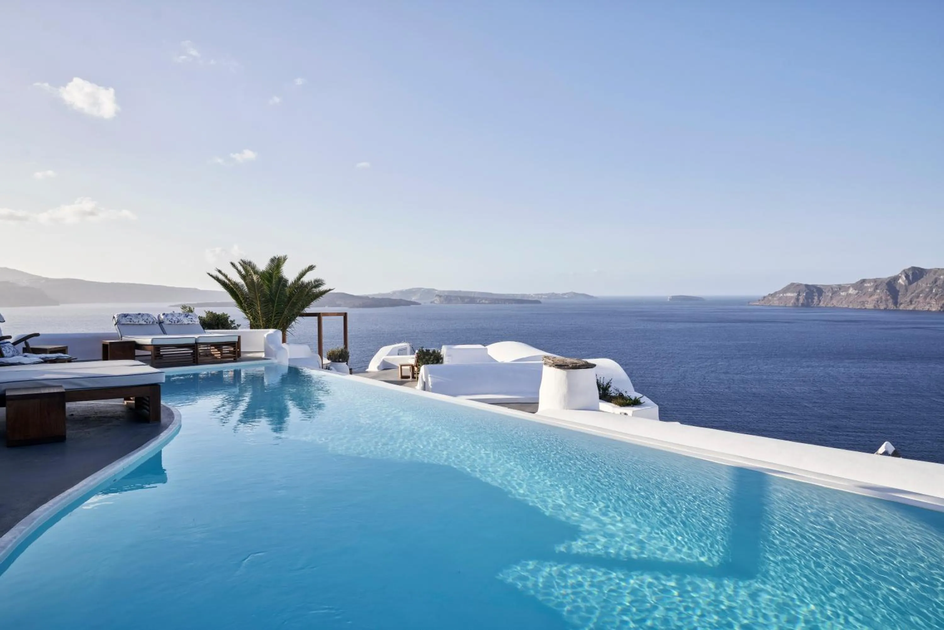 Swimming pool in Katikies Santorini - The Leading Hotels Of The World