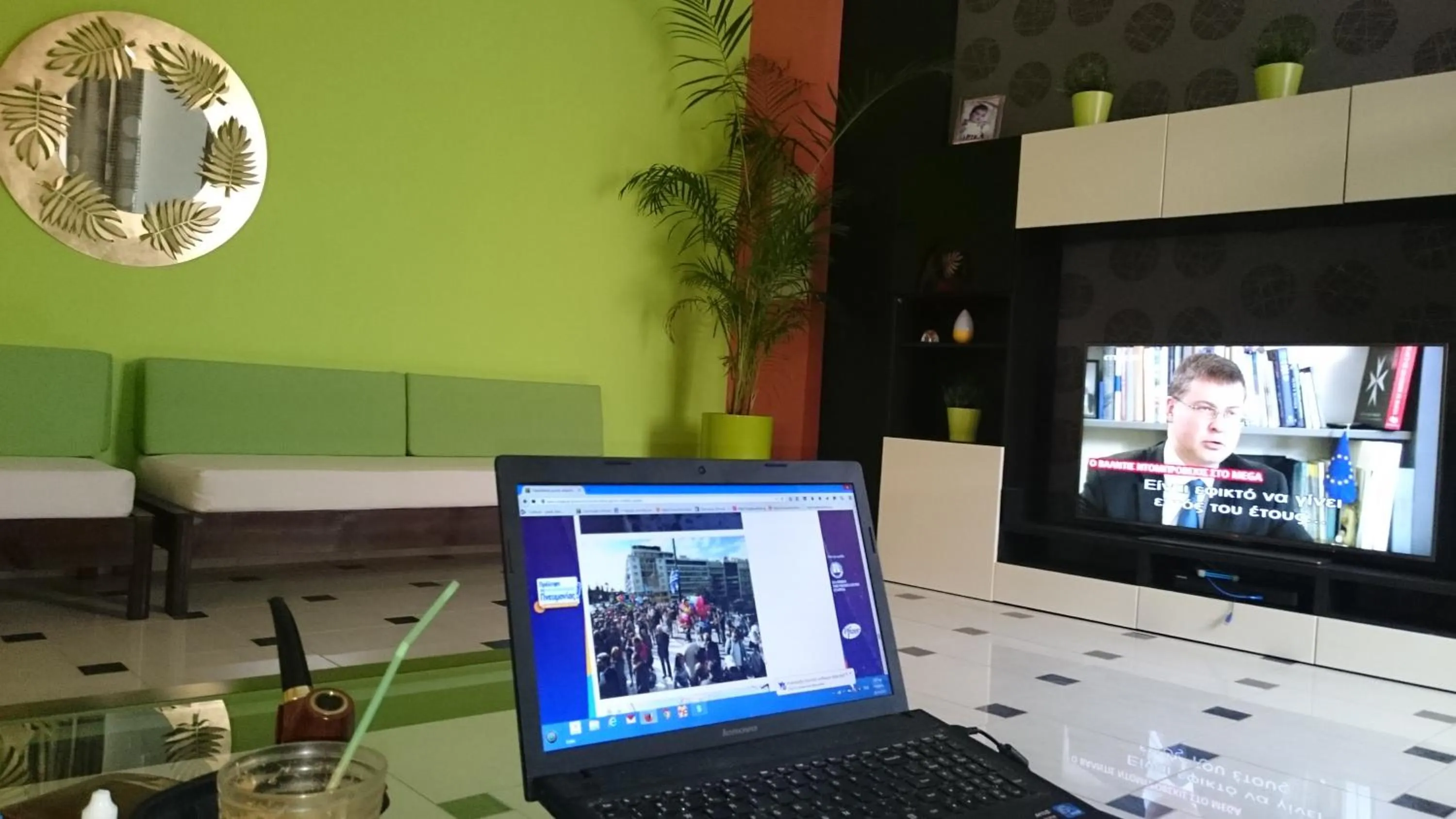 Living room in Mythos- Platanias- Hotel -Apts