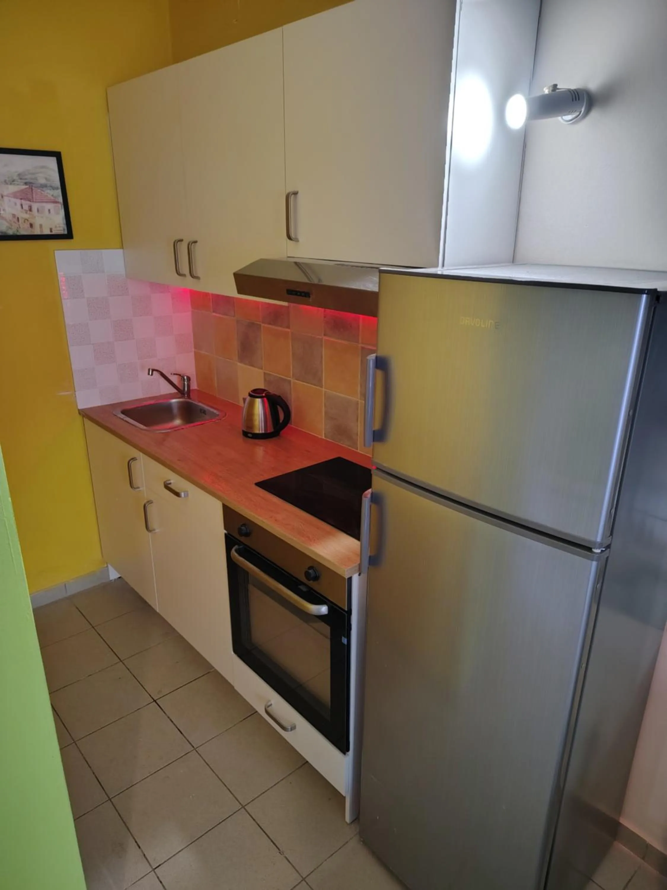 Kitchen or kitchenette in Mythos- Platanias- Hotel -Apts